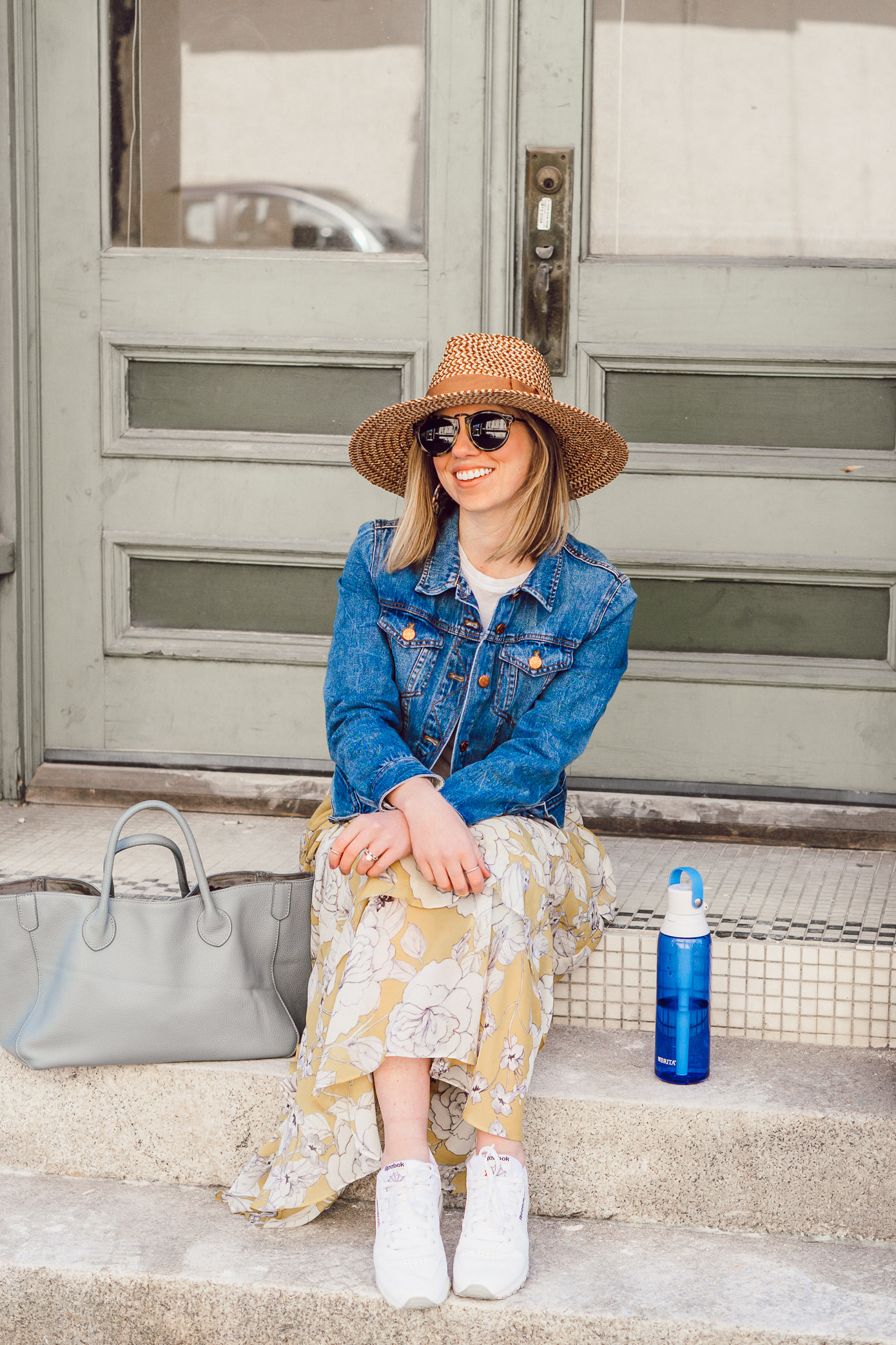 Recent Spring Looks + Spring Dresses & Skirts | Casual Spring Outfit Idea featuring Anthrpologie, J.Crew, Brixton, Beck Bags, and Reebok