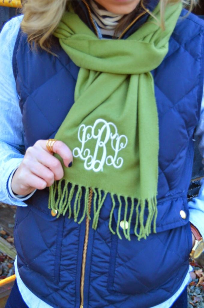 Monogram Scarf // Layered Fall Style // Louella Reese Life & Style Blog