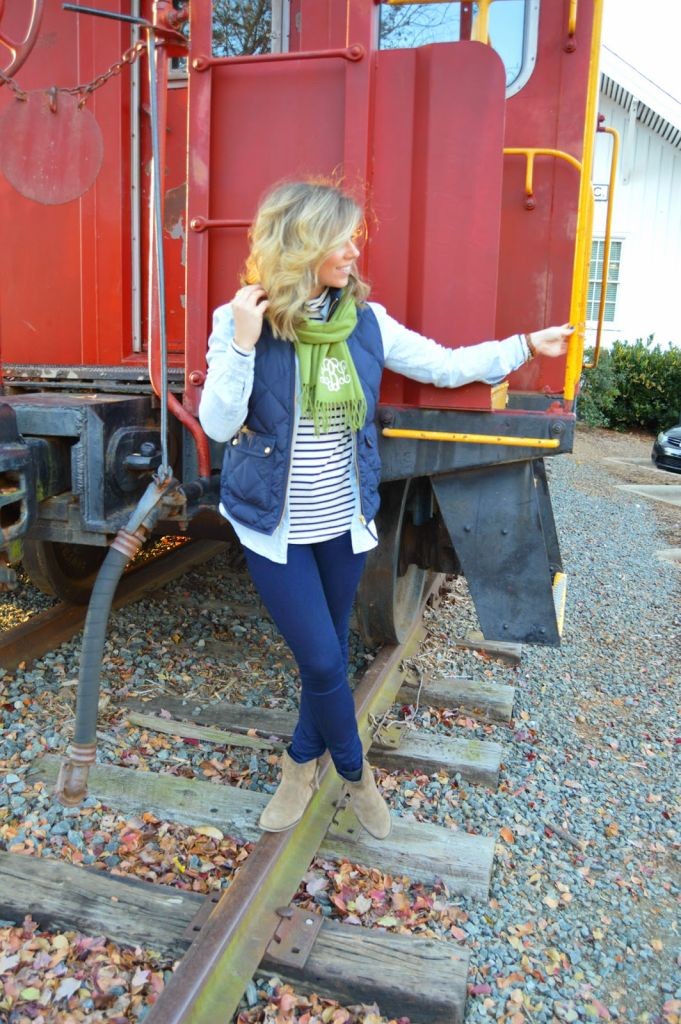 Monogram Scarf // Layered Fall Style // Louella Reese Life & Style Blog