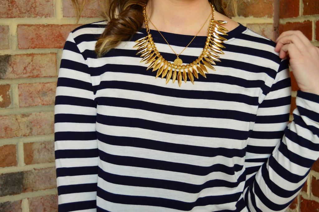 Blue and White Stripe Tee Shirt // Louella Reese Life & Style Blog 