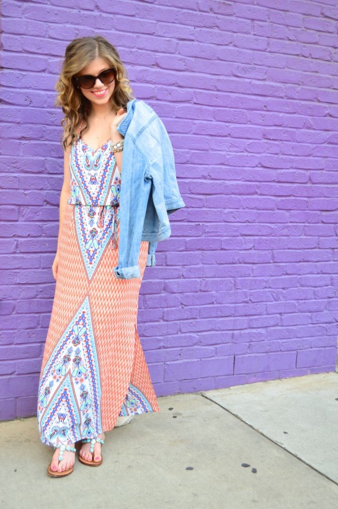 Summer Style, Maxi Dress, Printed Maxi Dress, Weekend Style, Date Nigh Style, Kendra Scott Rings