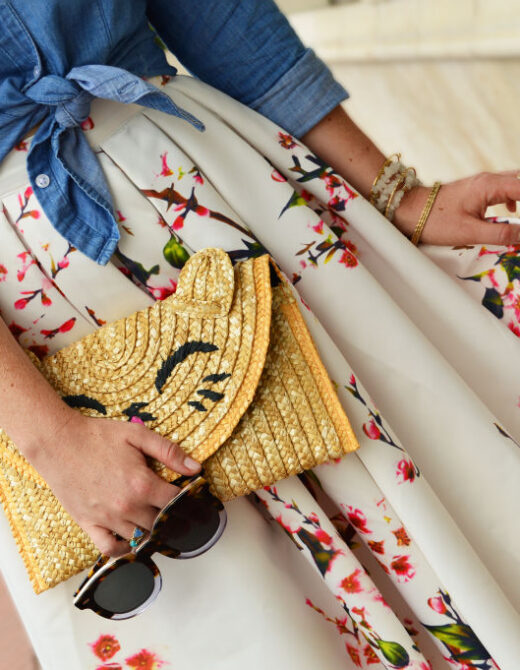 Midi Skirt, Floral, Summer Style, Chambray, Karen Walker Sunglasses