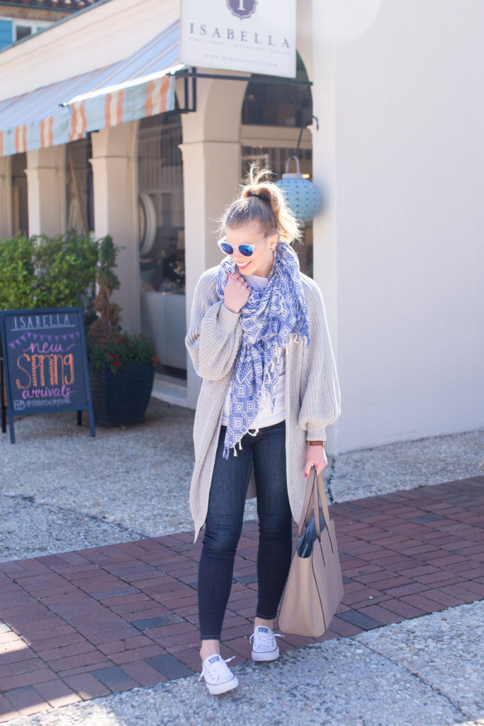 Perfect Oversized Cardigan, Kya Ribbed Cardigan, Ivanka Trump Solo Solutions Studded Leather Tote, Converse Shoreline Sneakers, Chuck Taylor All Star Shoreline Sneakers, How to style an oversized cardigan for spring