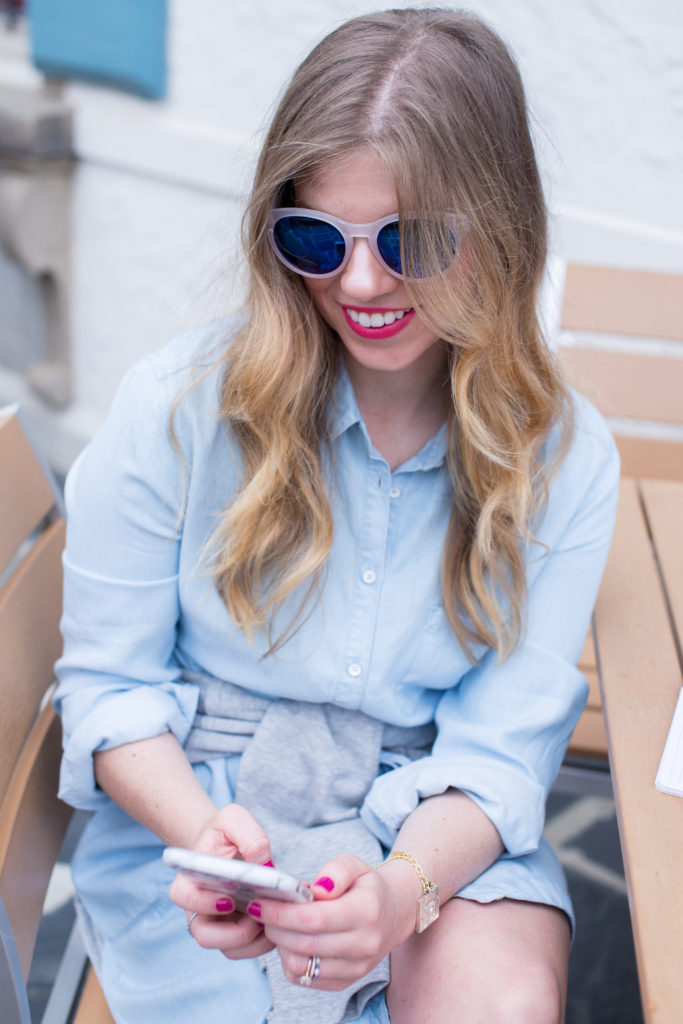 Louella Reese Chambray Shirt Dress // Weekend Coffee Date Style 