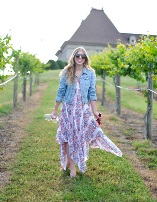 Louella Reese What to Wear to A Winery // Floral Scarf Dress