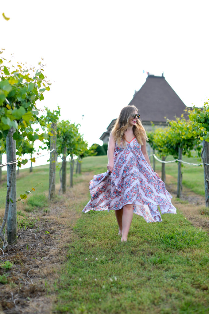 Louella Reese What to Wear to A Vineyard // Floral Scarf Dress