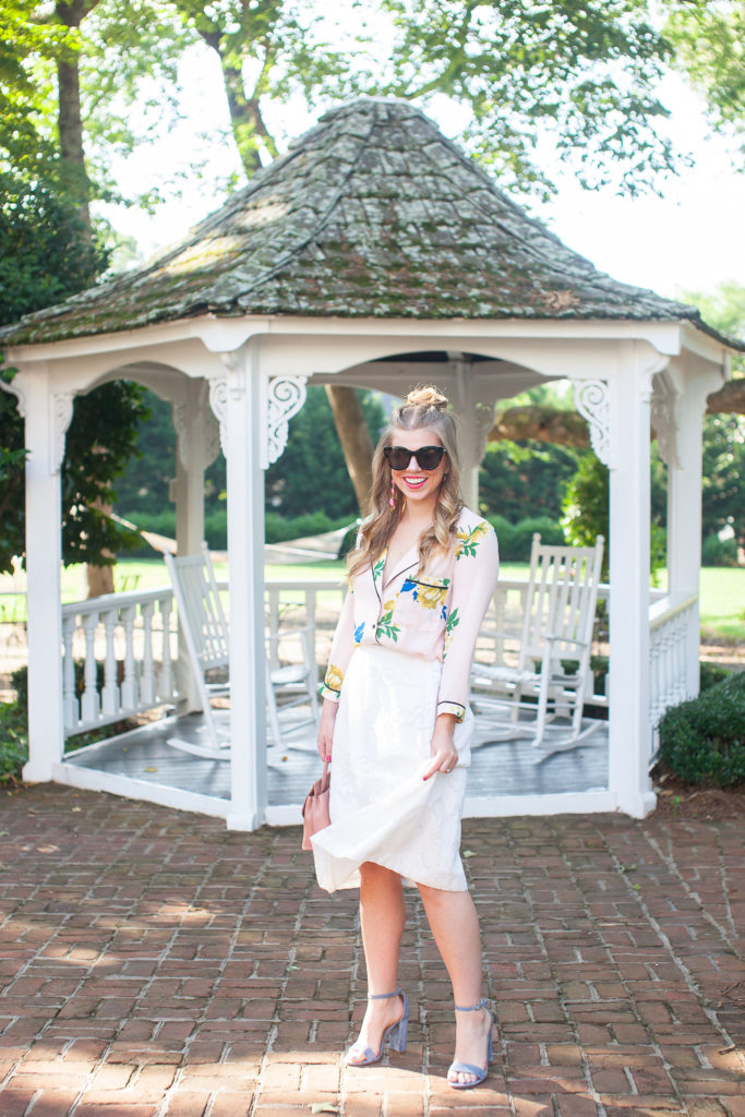 Floral Pajama Shirt | Louella Reese | Charlotte Life & Style Blog