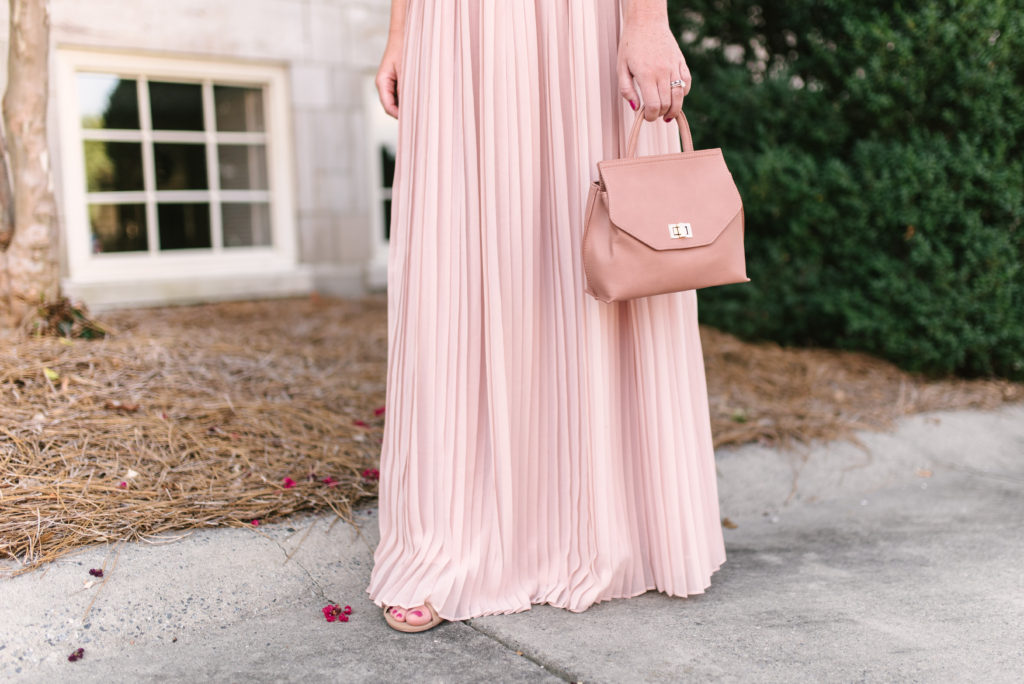 Blush Pink Pleated Maxi Skirt // How to Style a Maxi Skirt // Louella Reese Life & Style Blog 