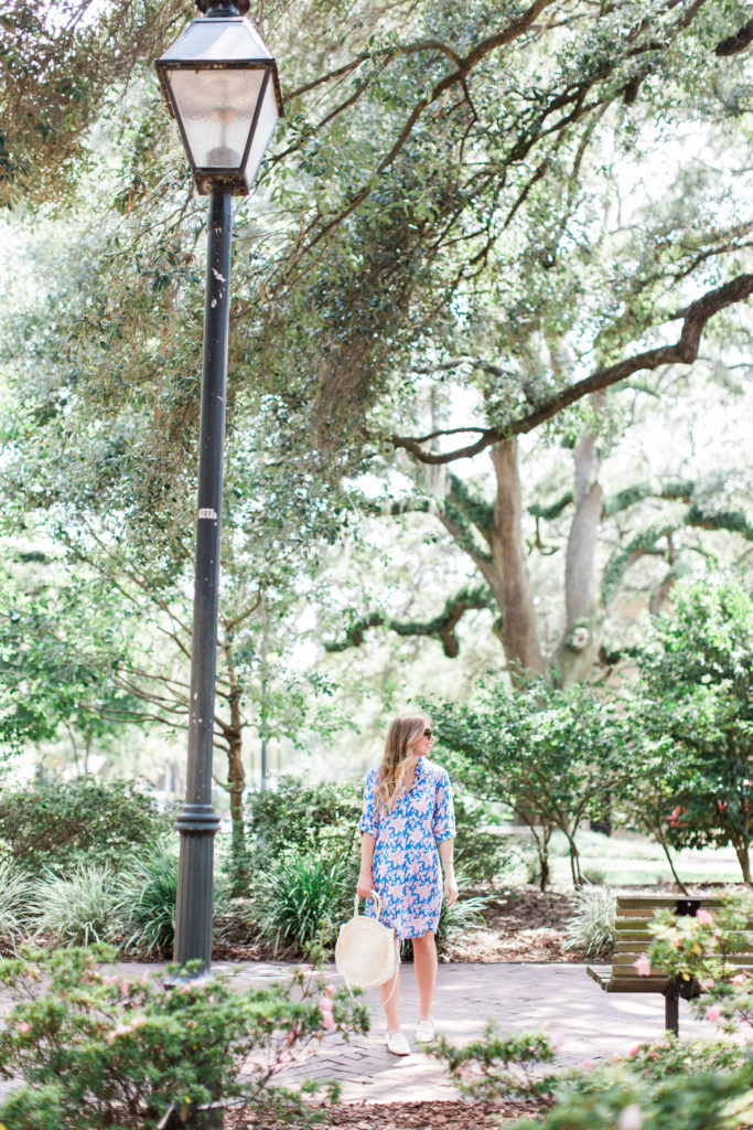 The Perfect Floral Shirt Dress // Savannah Historic District