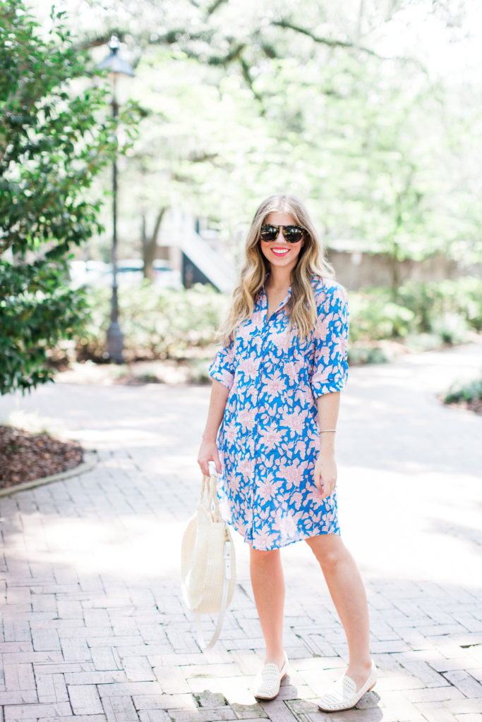 Floral Shirt Dress // Savannah Historic District // Louella Reese Life & Style Blog
