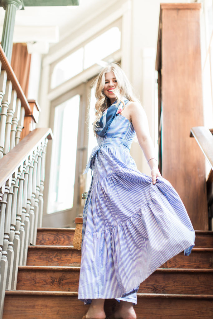Tiered Maxi Dress in Stripe // Paris Market Savannah // Louella Reese Life & Style Blog 