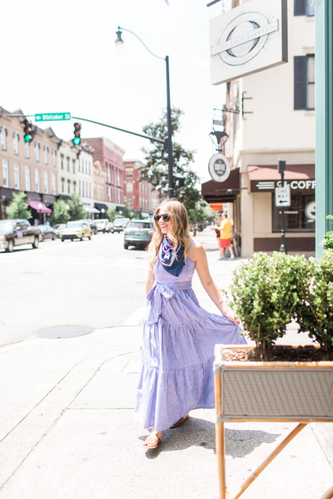 Tiered Maxi Dress in Stripe // Paris Market Savannah // Louella Reese Life & Style Blog