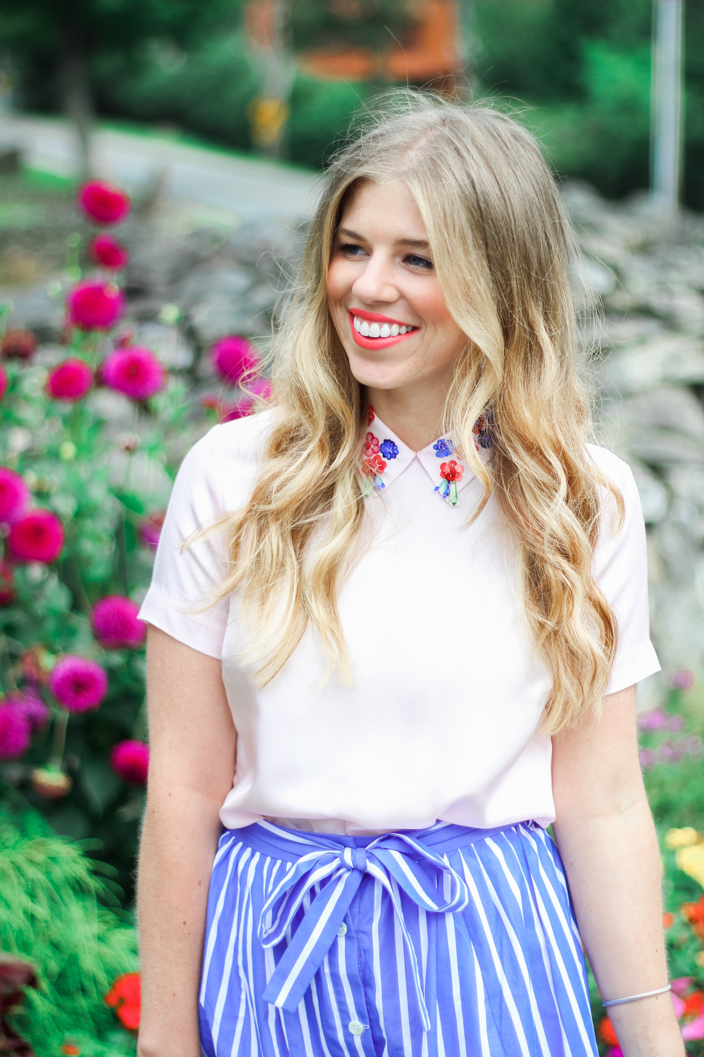 Embellished Collar Blouse // Draper James Blush Clementine Top // Louella Reese Life & Style Blog 