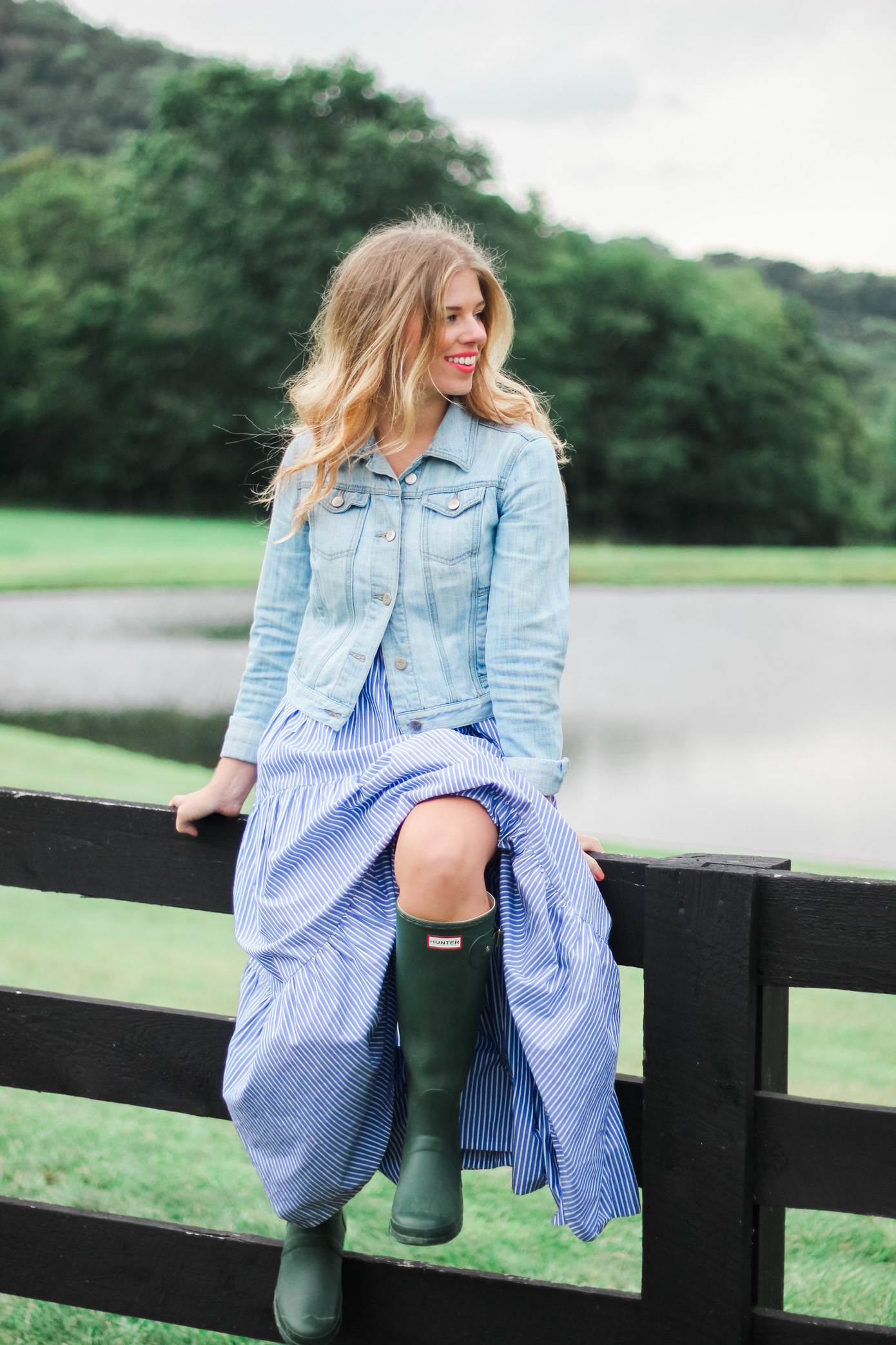 Fall Maxi Dress | How to Style a Maxi Dress with Rain Boots | Louella Reese Life & Style Blog