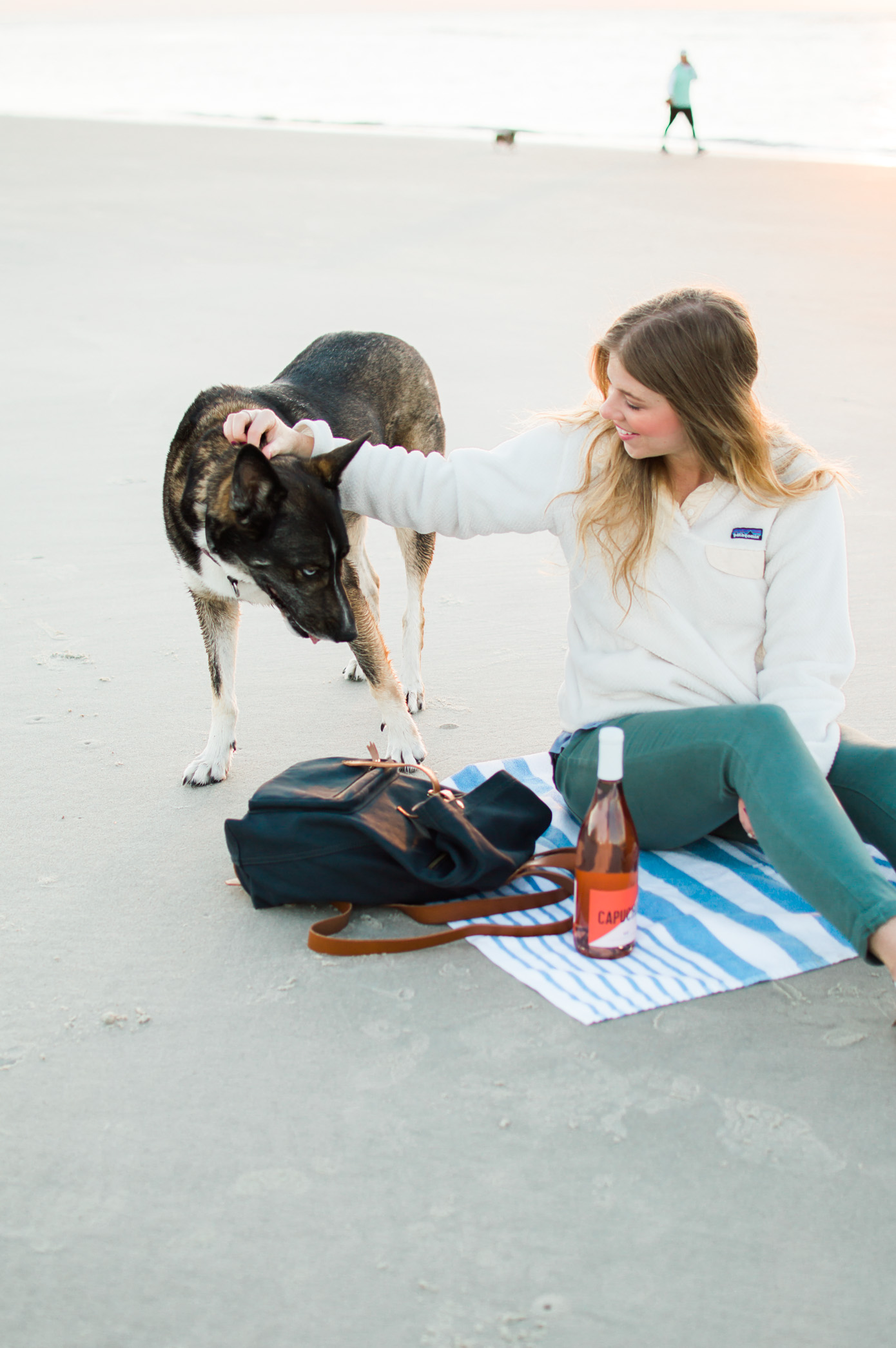 Fall Beach Style | Wine Picnic on the Beach | Louella Reese Life & Style Blog