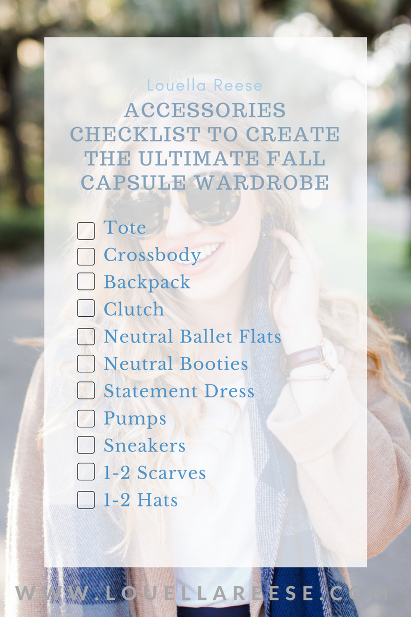 How to Build a Fall Capsule Wardrobe | Fall Capsule Wardrobe Accessories Check List | Louella Reese Life & Style Blog