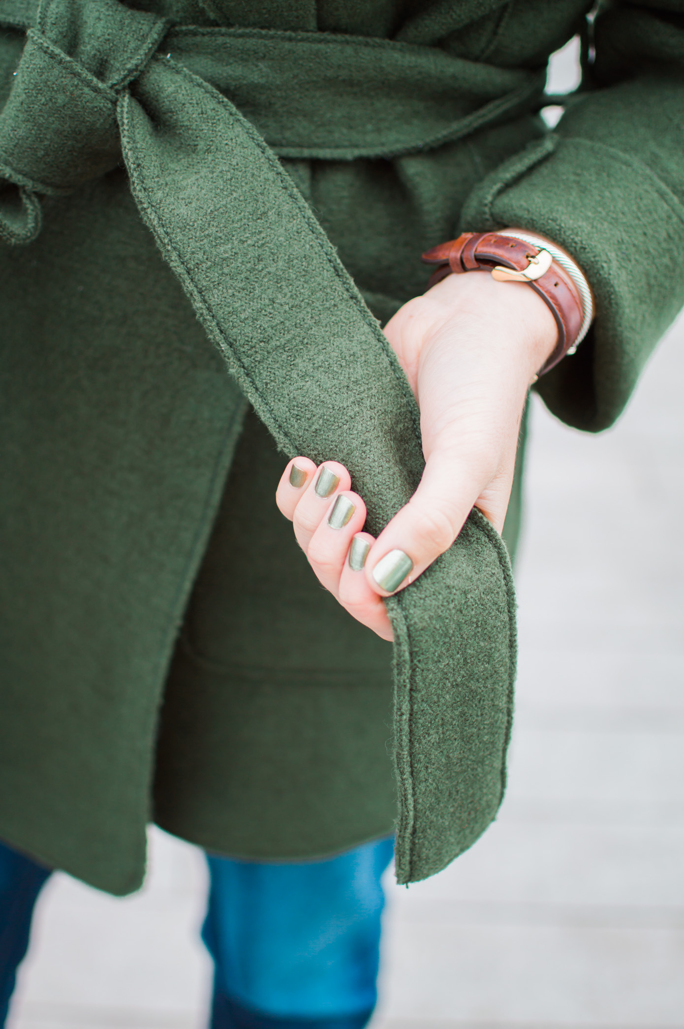 Transitional Wrap Coat | Olive Wrap Coat for Winter | Louella Reese Life & Style Blog
