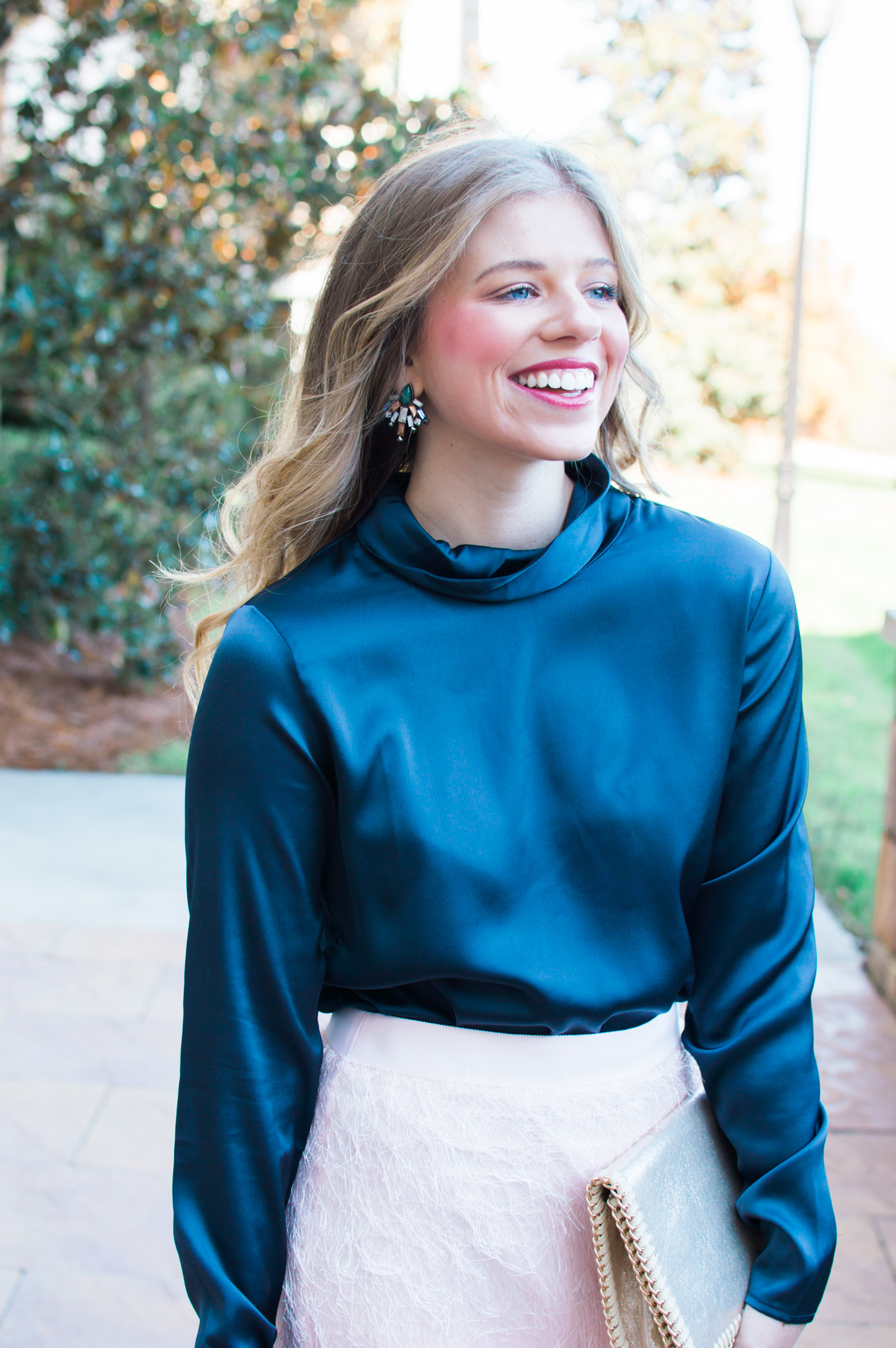 Holiday Fringe Pencil Skirt | Holiday Party Outfit Idea | Louella Reese Life & Style Blog