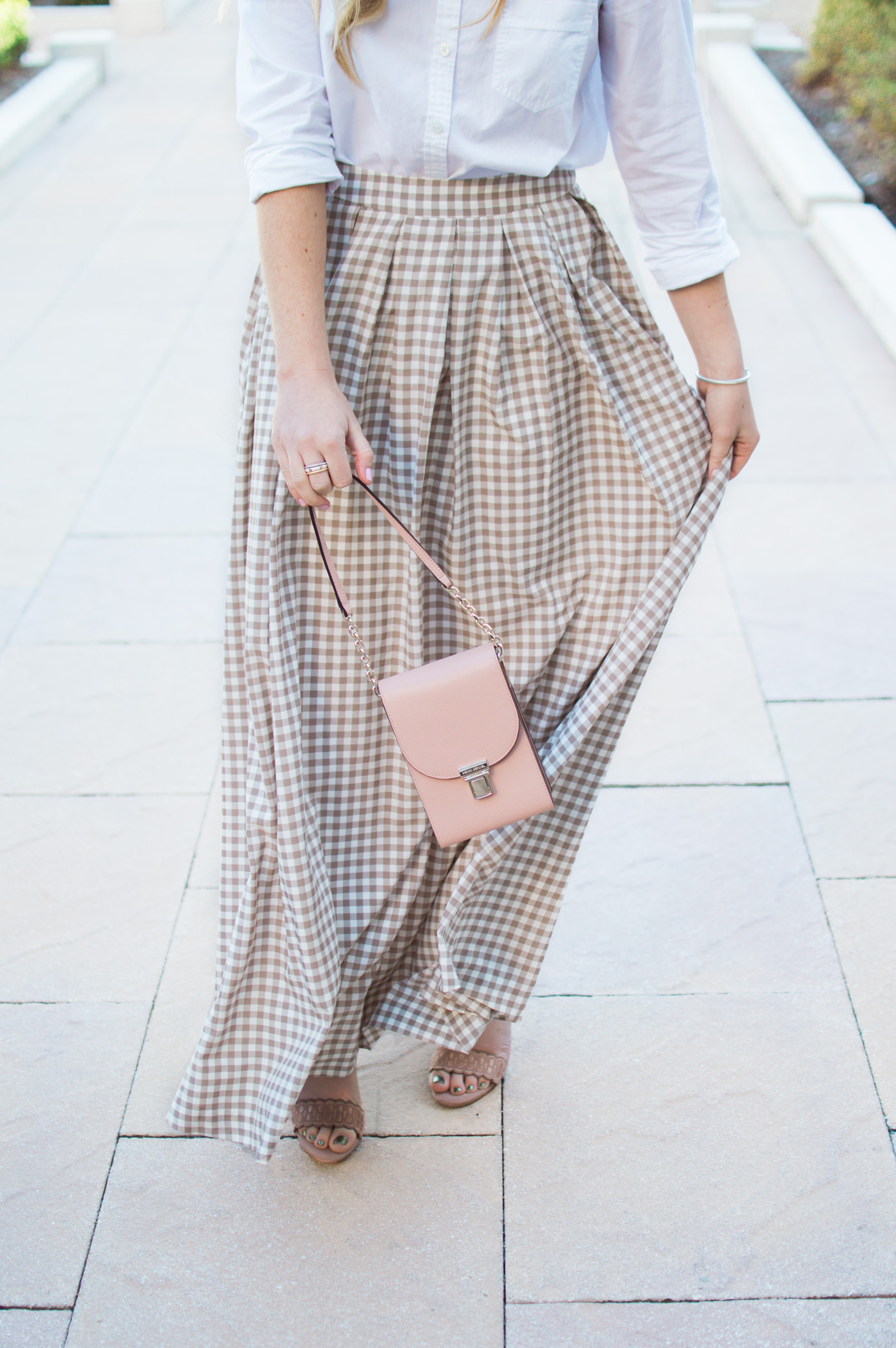 Gingham Maxi Skirt | Holiday Party Outfit Idea | Louella Reese Life & Style Blog