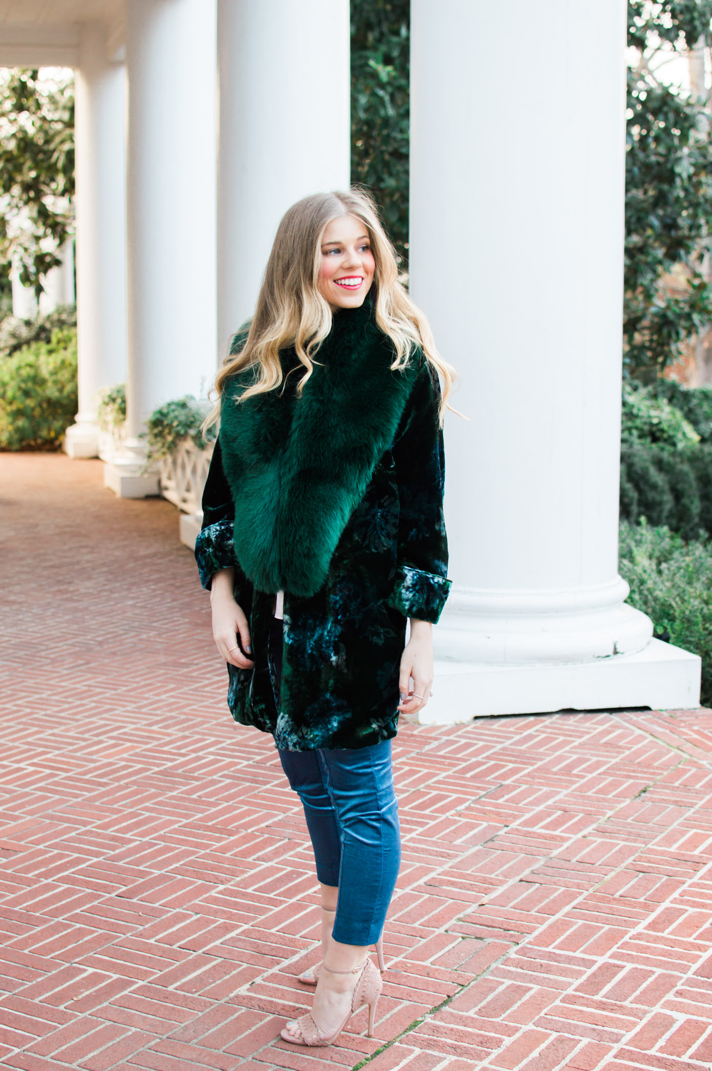 Winter Trends | Faux Fur Stole | Velvet Blazer | Louella Reese Life & Style Blog
