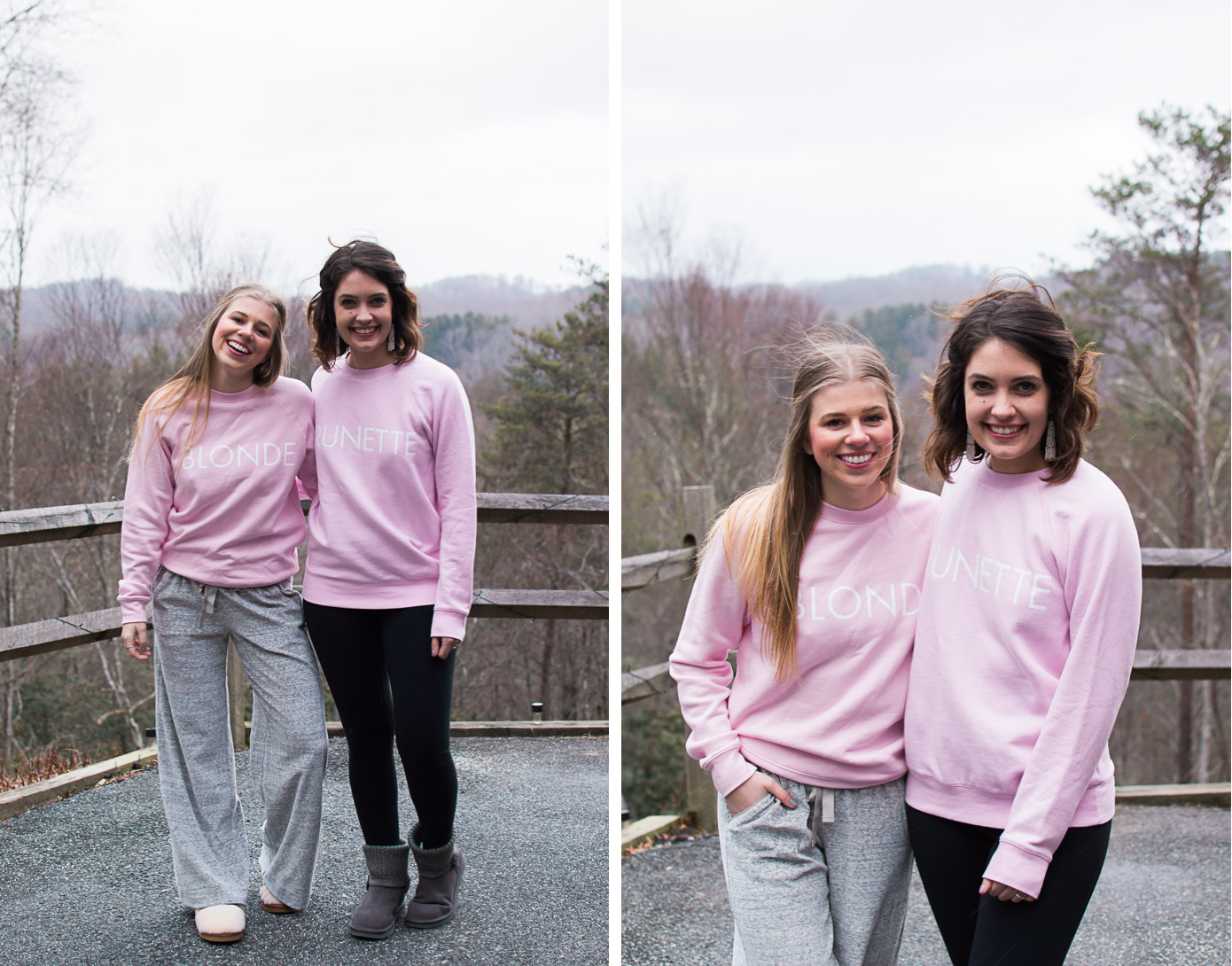 Mountain Weekend Essentials | Blonde and Brunette Sweatshirts | Louella Reese Life & Style Blog