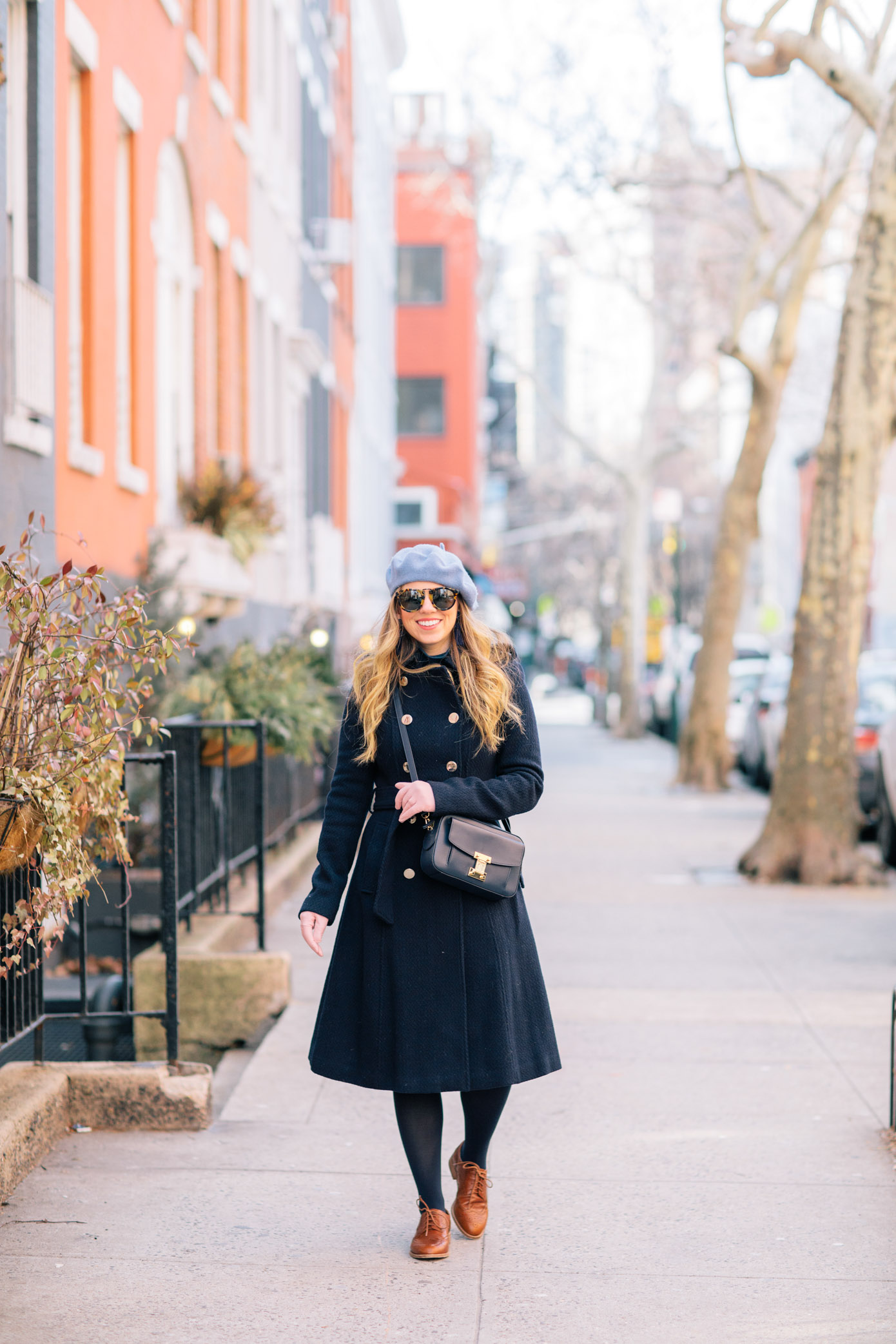 Navy Wool Trench Coat | How to Dress Like a Parisian this Winter | Louella Reese Life & Style Blog 