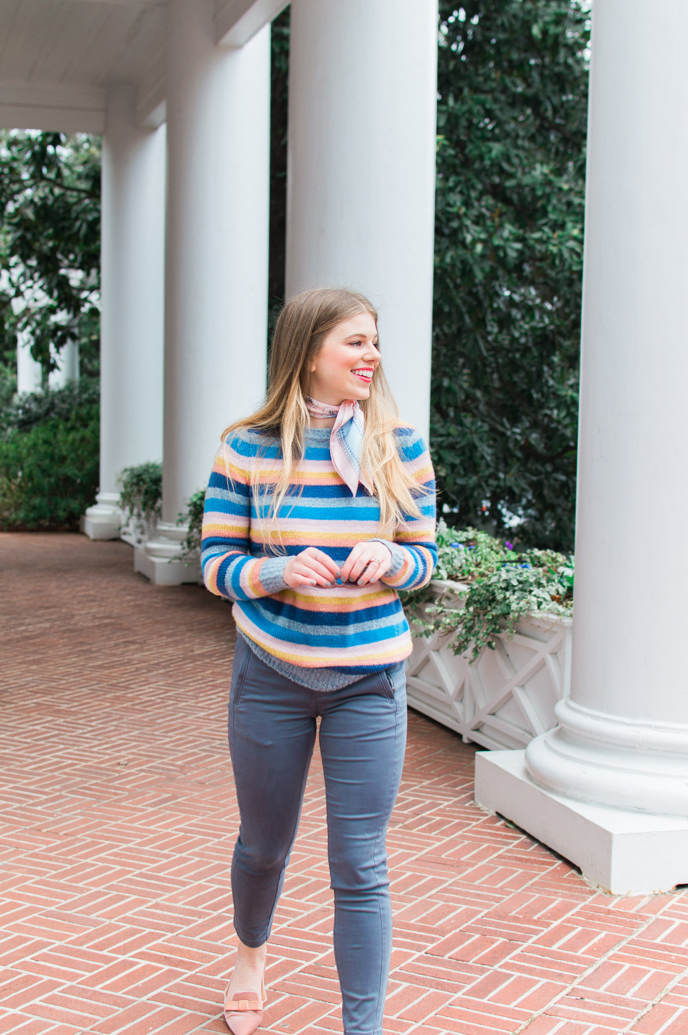Feminine Rainbow Stripe Sweater | Must Have Winter Sweater | Louella Reese Life & Style Blog