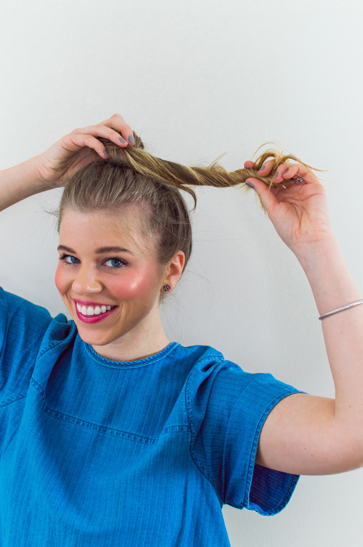 3 Hairstyles for NYFW | Messy Top Knot Hair Tutorials | Louella Reese Life & Style Blog