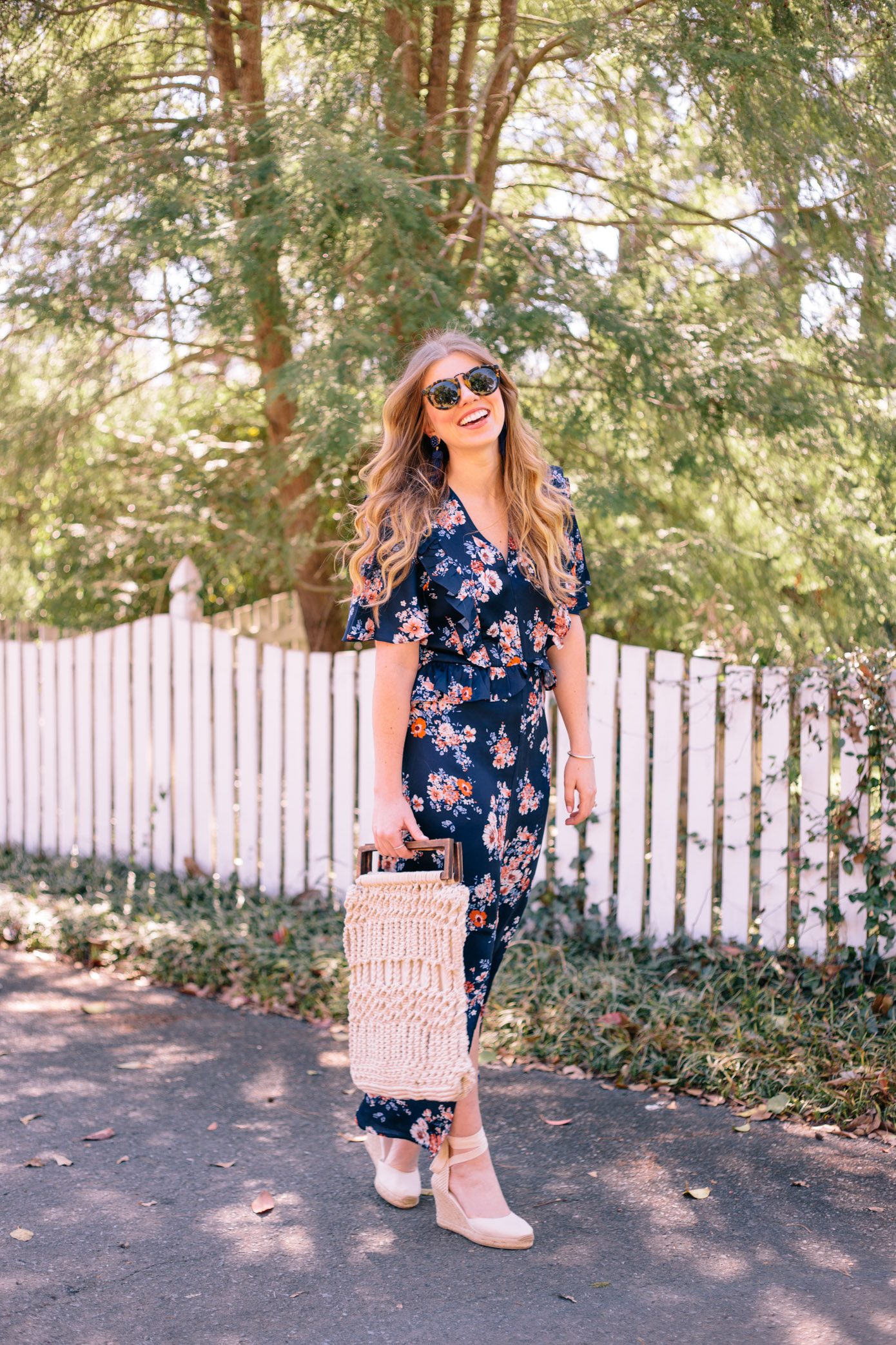Navy Floral Maxi Dress for Spring | Louella Reese Life & Style Blog