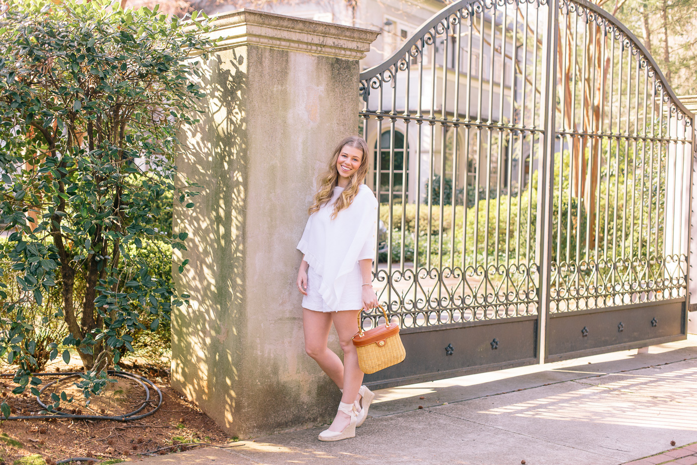 White Lace Trim Romper for Spring | Louella Reese Life & Style Blog