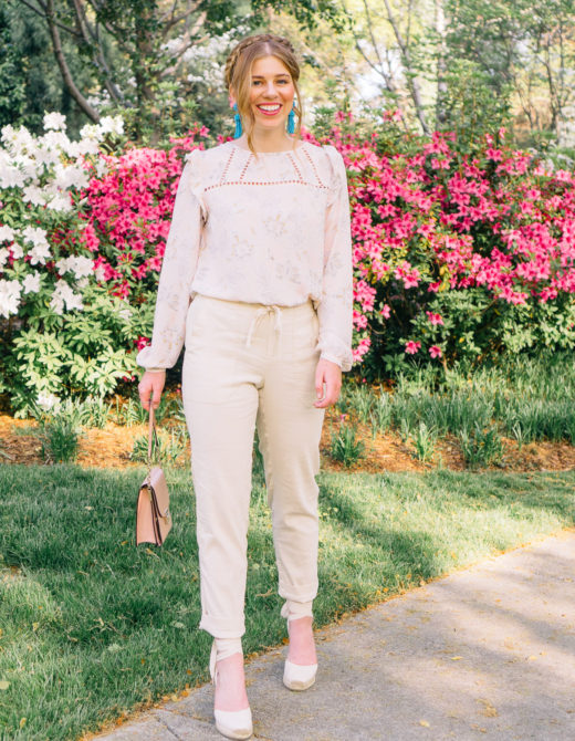 Feminine Floral Blouse and Perfect Linen Pants for Spring | Louella Reese Life & Style Blog