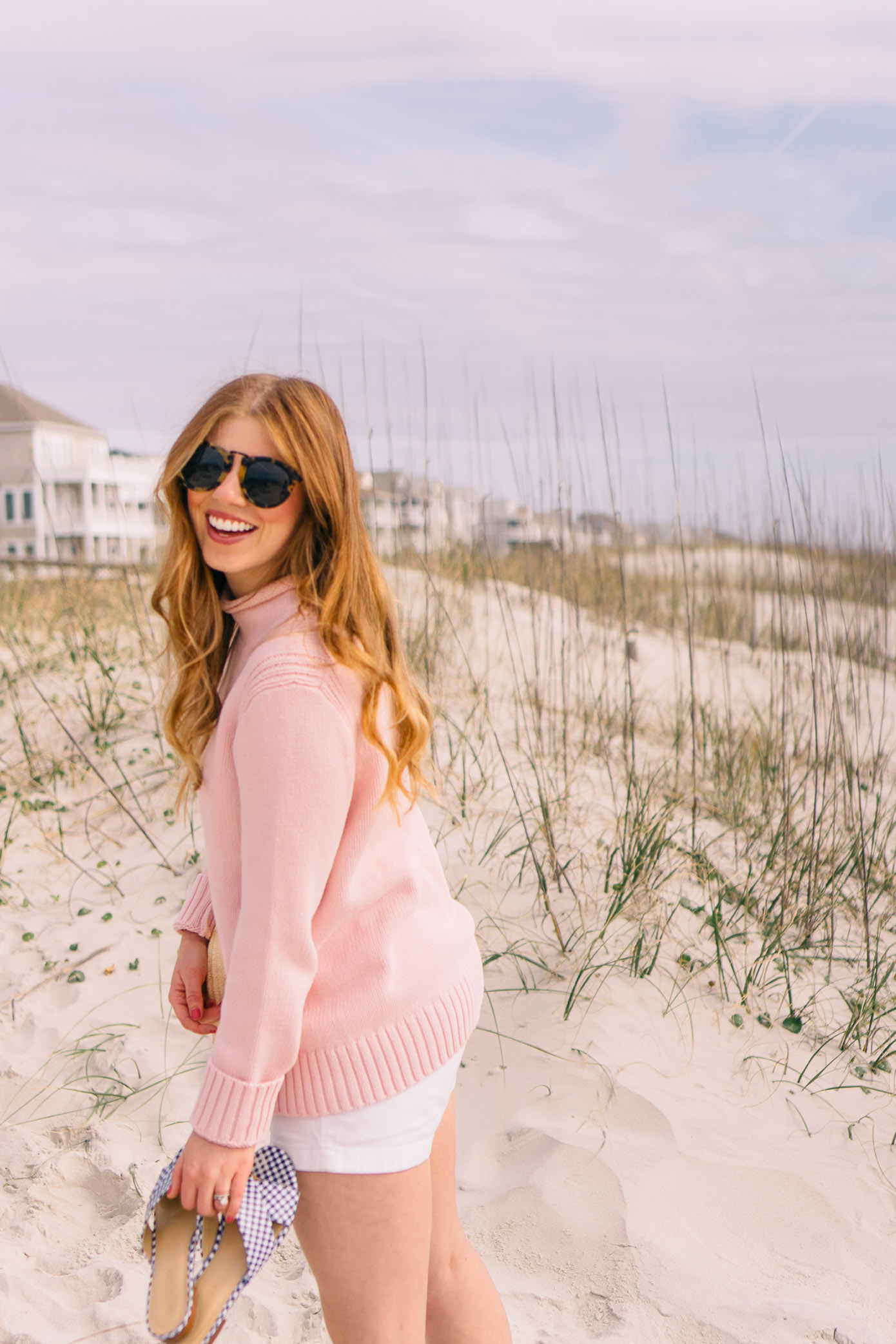 Pink Lightweight Beach Sweater | Preppy Beach Style | Louella Reese Life & Style Blog