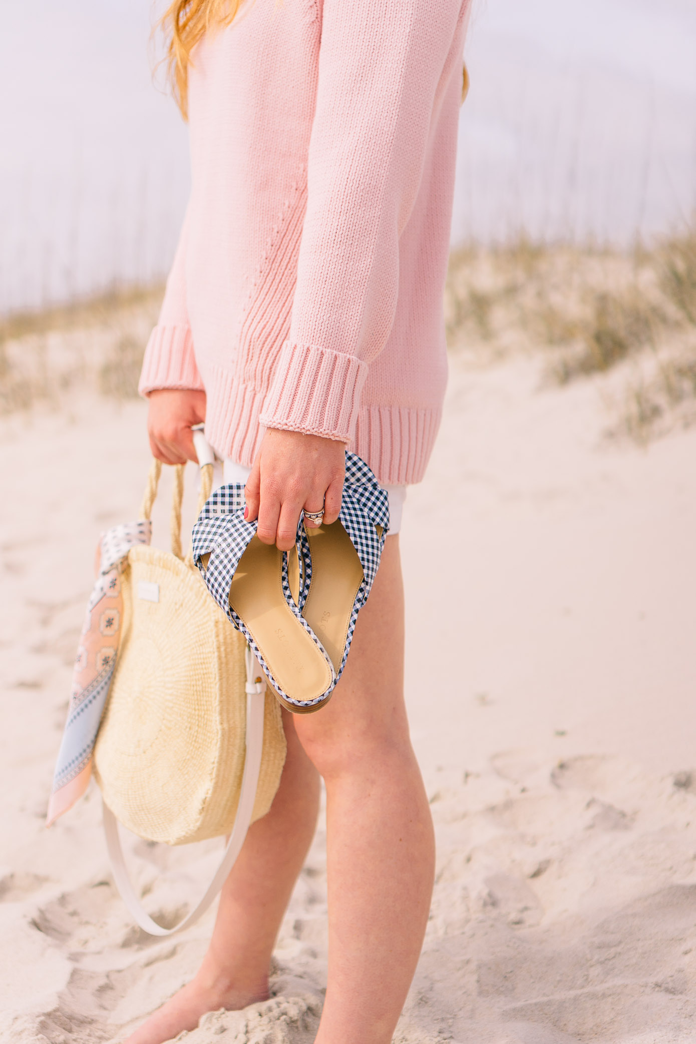 Clare V. Alice Straw Tote + Gingham Sandals | Louella Reese Life & Style Blog