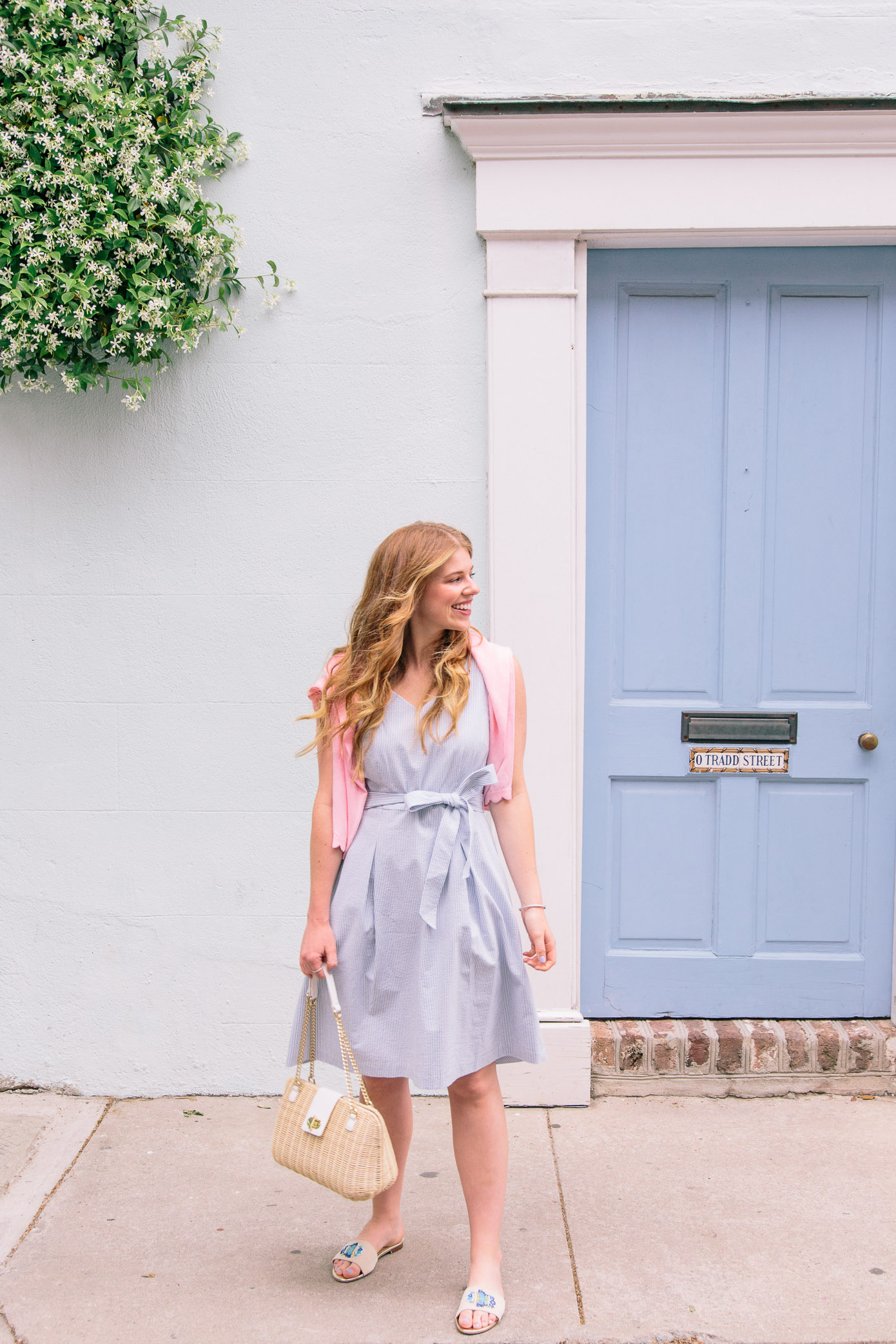 Seersucker Fit and Flare Dress | Talbots Friends & Family Event | Louella Reese Life & Style Blog