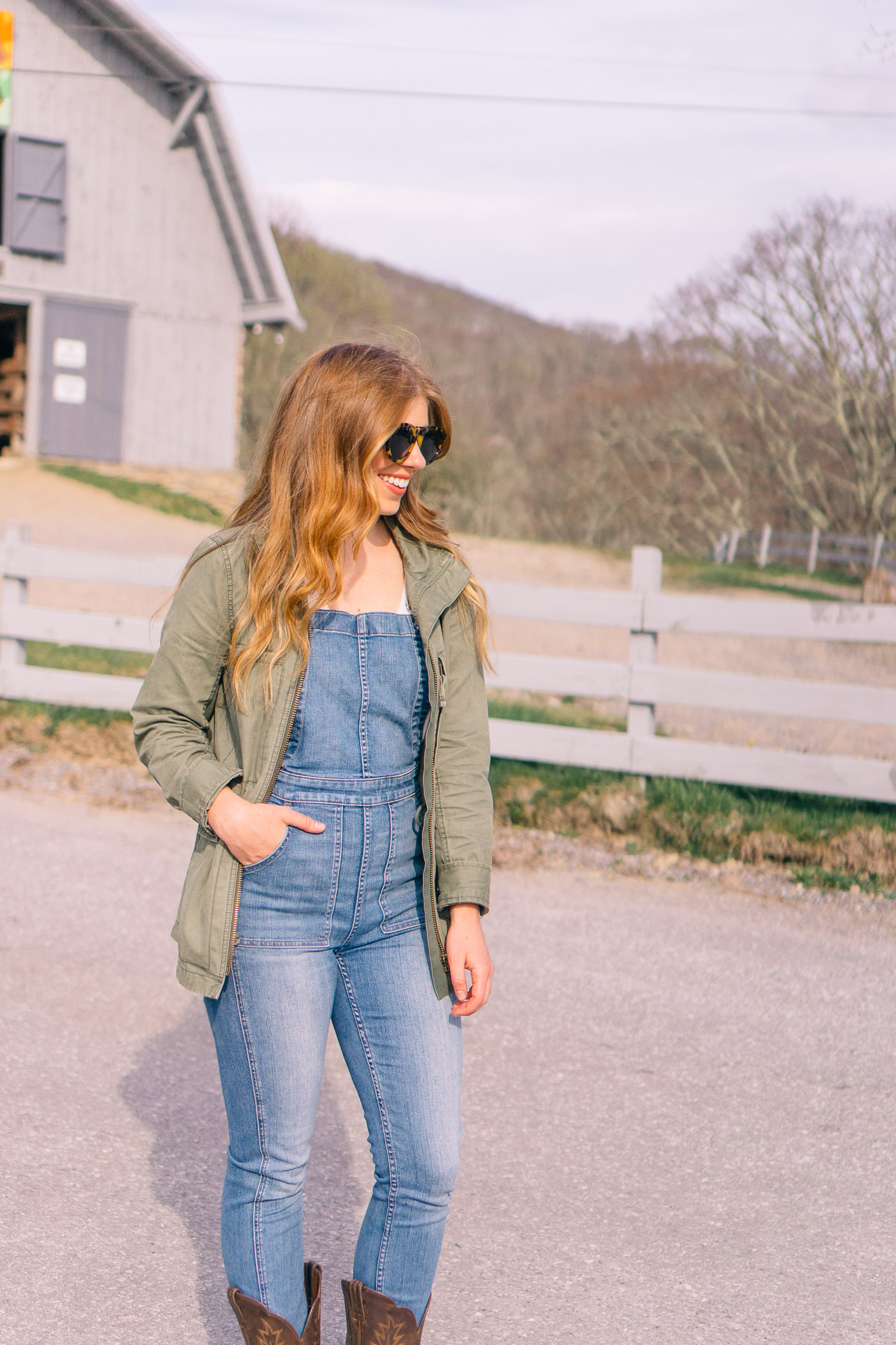 What to Wear Horseback Riding | Overalls Styled with Cowboy Boots | Louella Reese Life & Style Blog