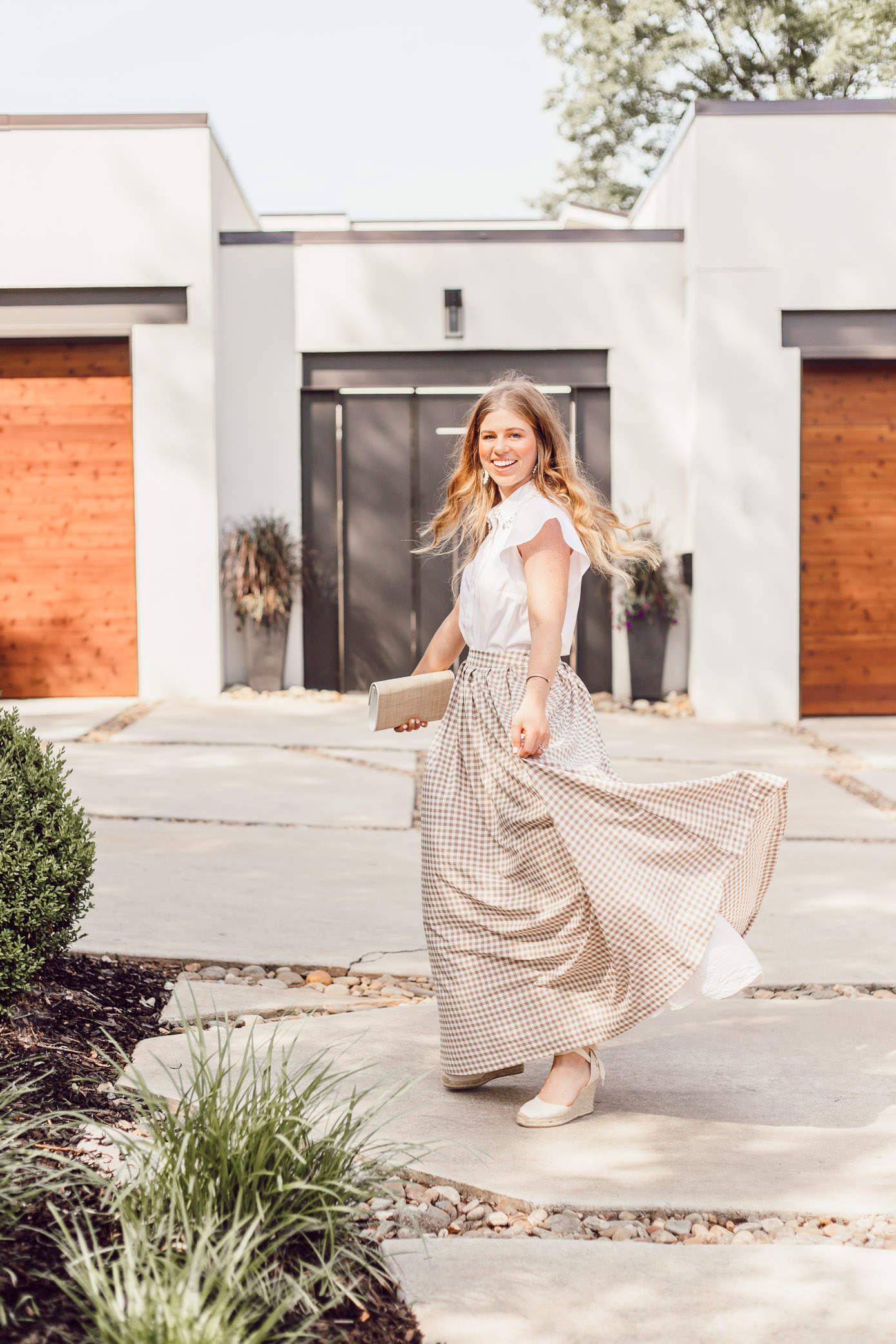 How to Style a Maxi Skirt for Summer - A Summer Gingham Maxi Skirt styled by Laura Leigh of Louella Reese #maxiskirt #gingham #southernstyle