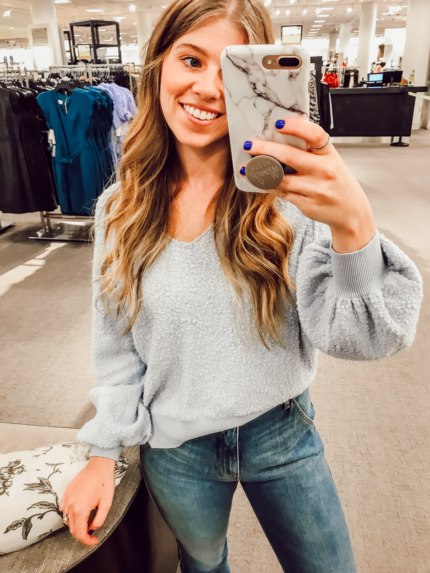 Free People Found My Friend Sweater | 2018 Nordstrom Anniversary Fitting Room Session featured on Louella Reese Life & Style Blog