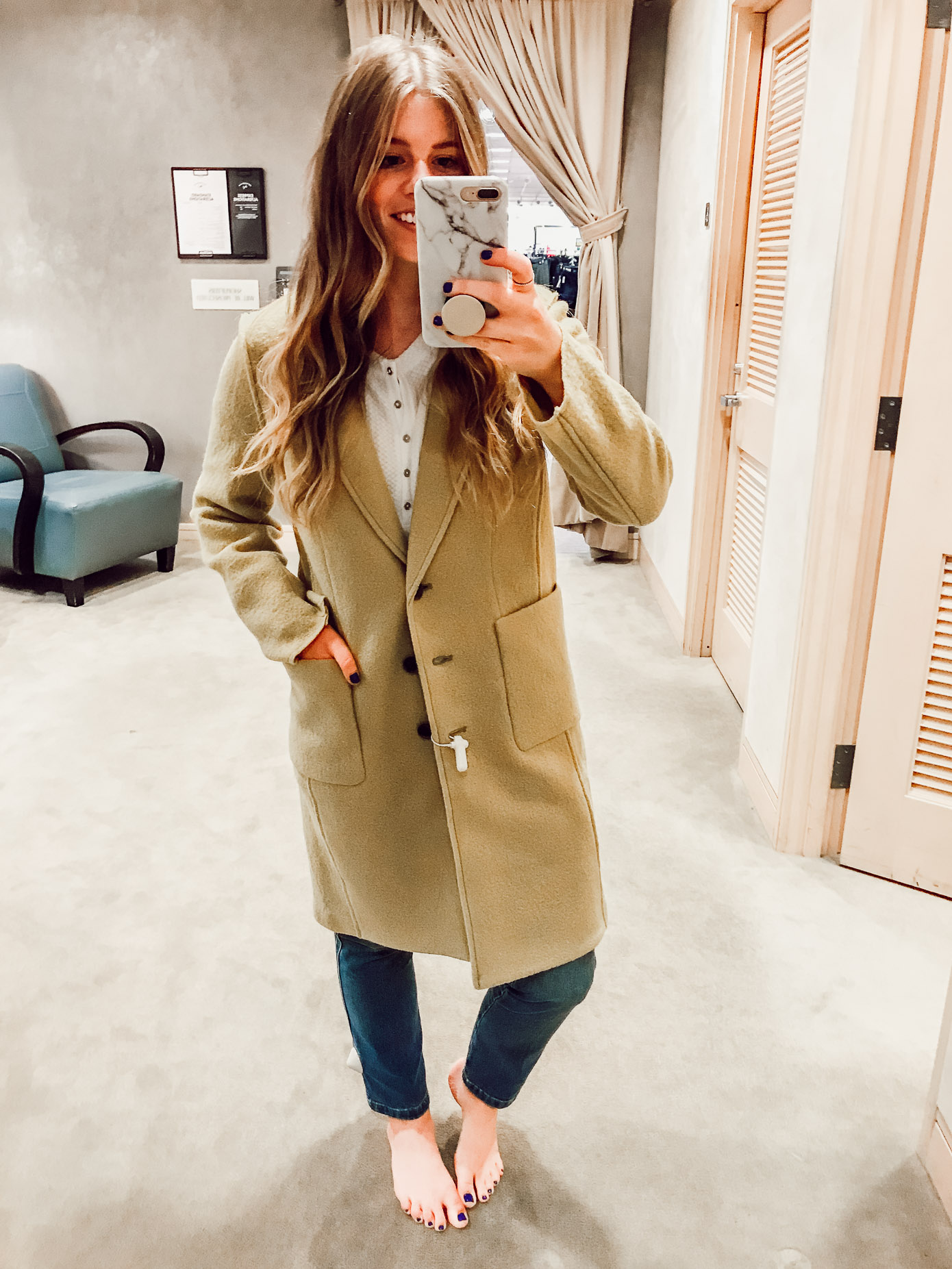 J. Crew Olga Boiled Wool Topcoat | 2018 Nordstrom Anniversary Fitting Room Session featured on Louella Reese Life & Style Blog