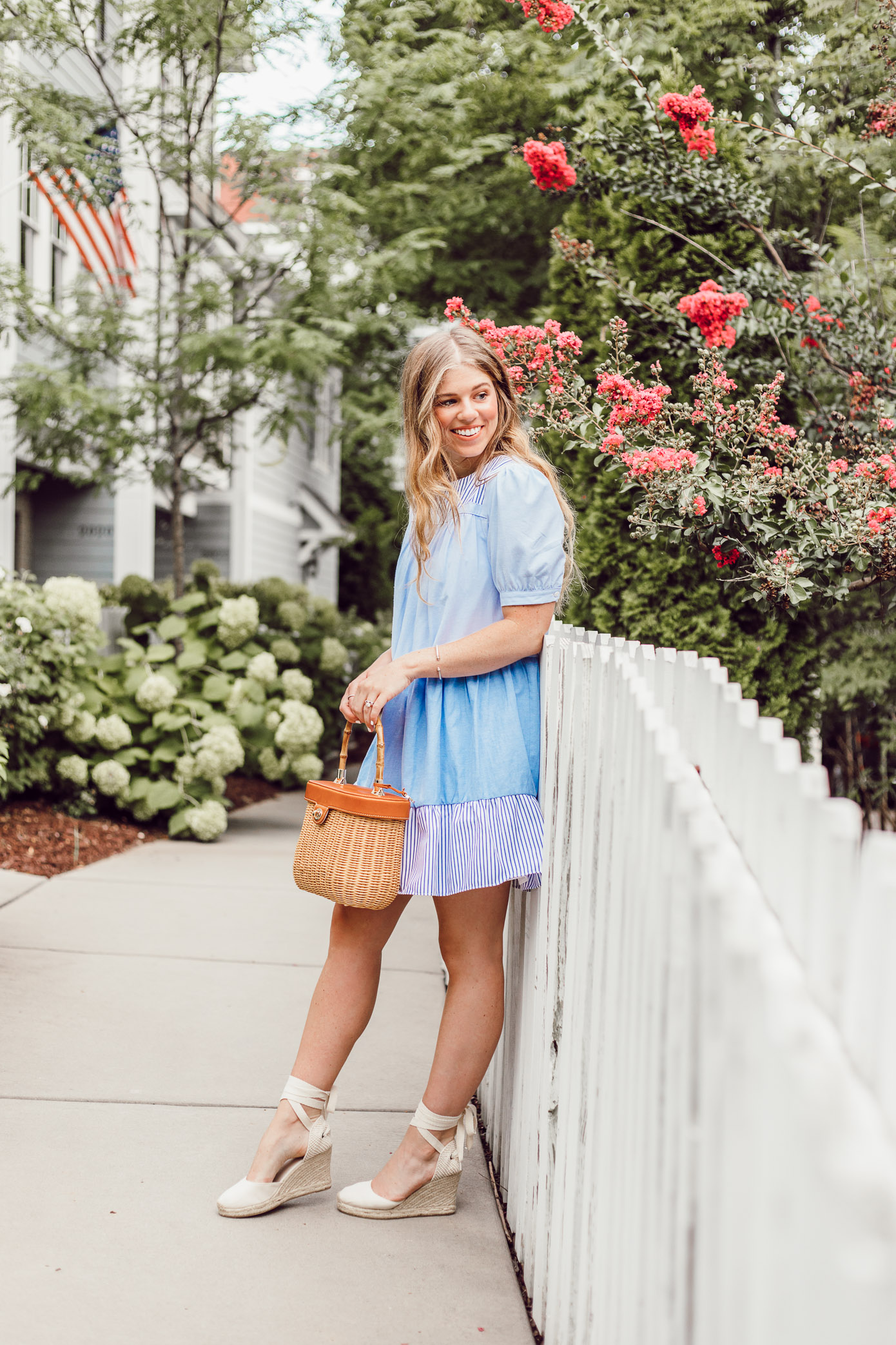 How to style a blue and white striped dress for an easy summer look, English Factory Summer Dress // Louella Reese