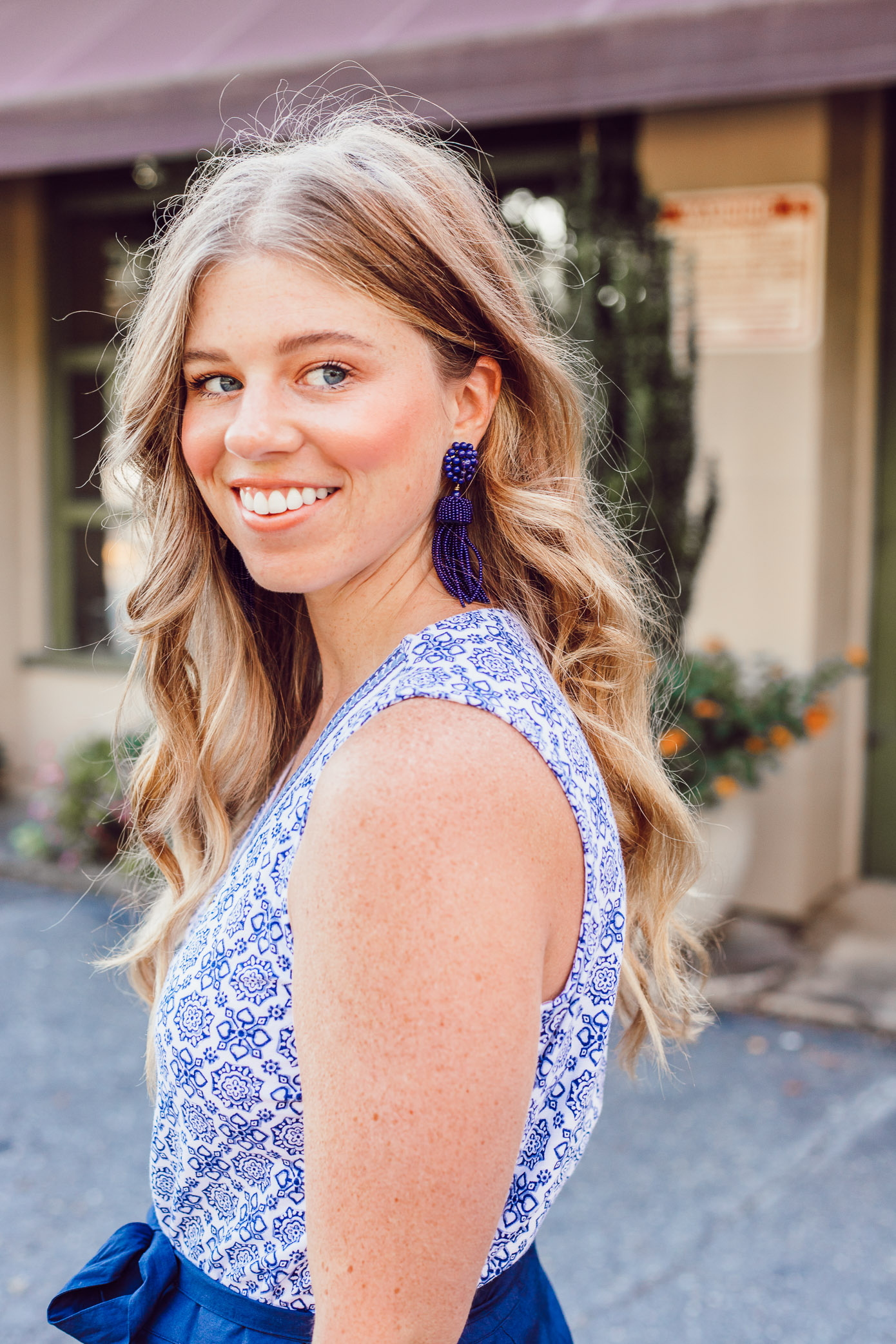 Summer Blues: Favorite Blue and White Pieces for Summer | Navy Tassel Earrings styled on Louella Reese