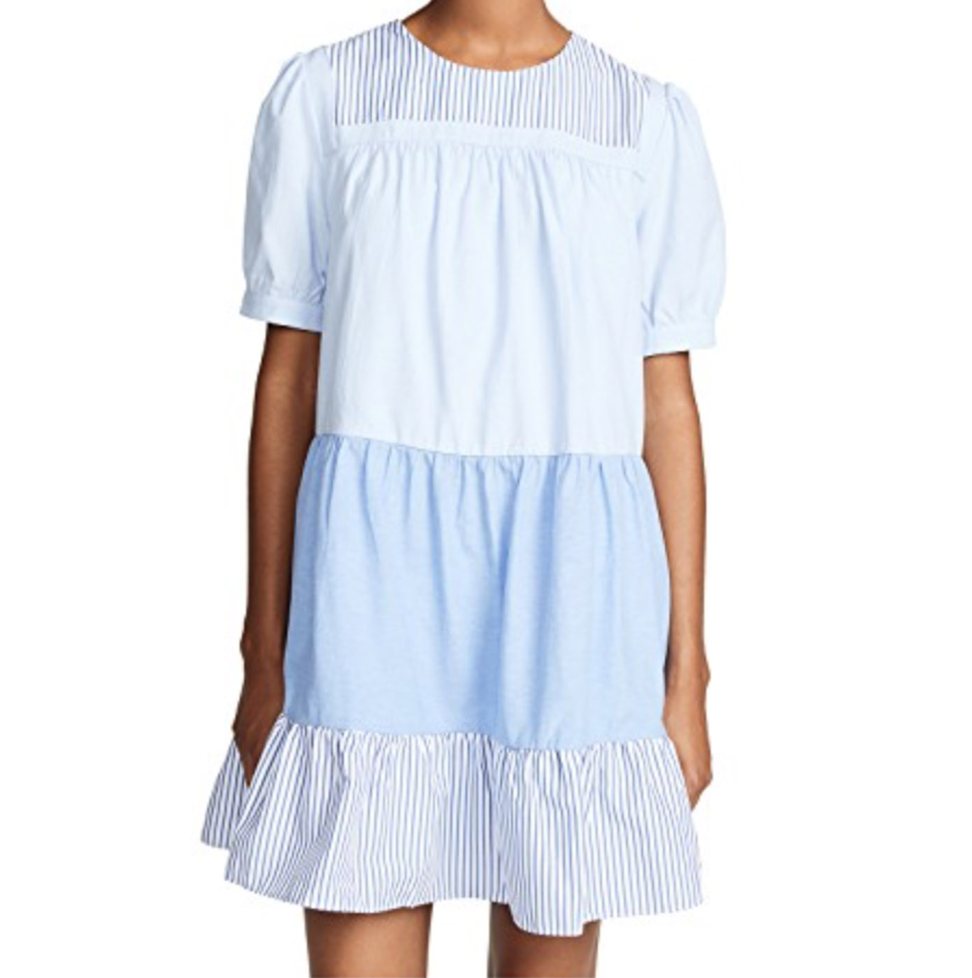 Laura Leigh of Louella Reese shares her favorite summer purchases of summer 2018 including this adorable English Factory Blue & White Dress