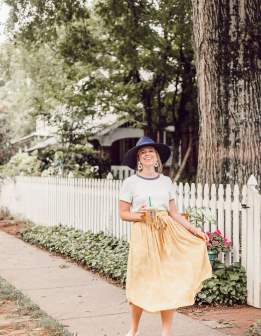 Yellow Midi Skirt for Late Summer, Early Fall | Late Summer Bucket List featured on Louella Reese