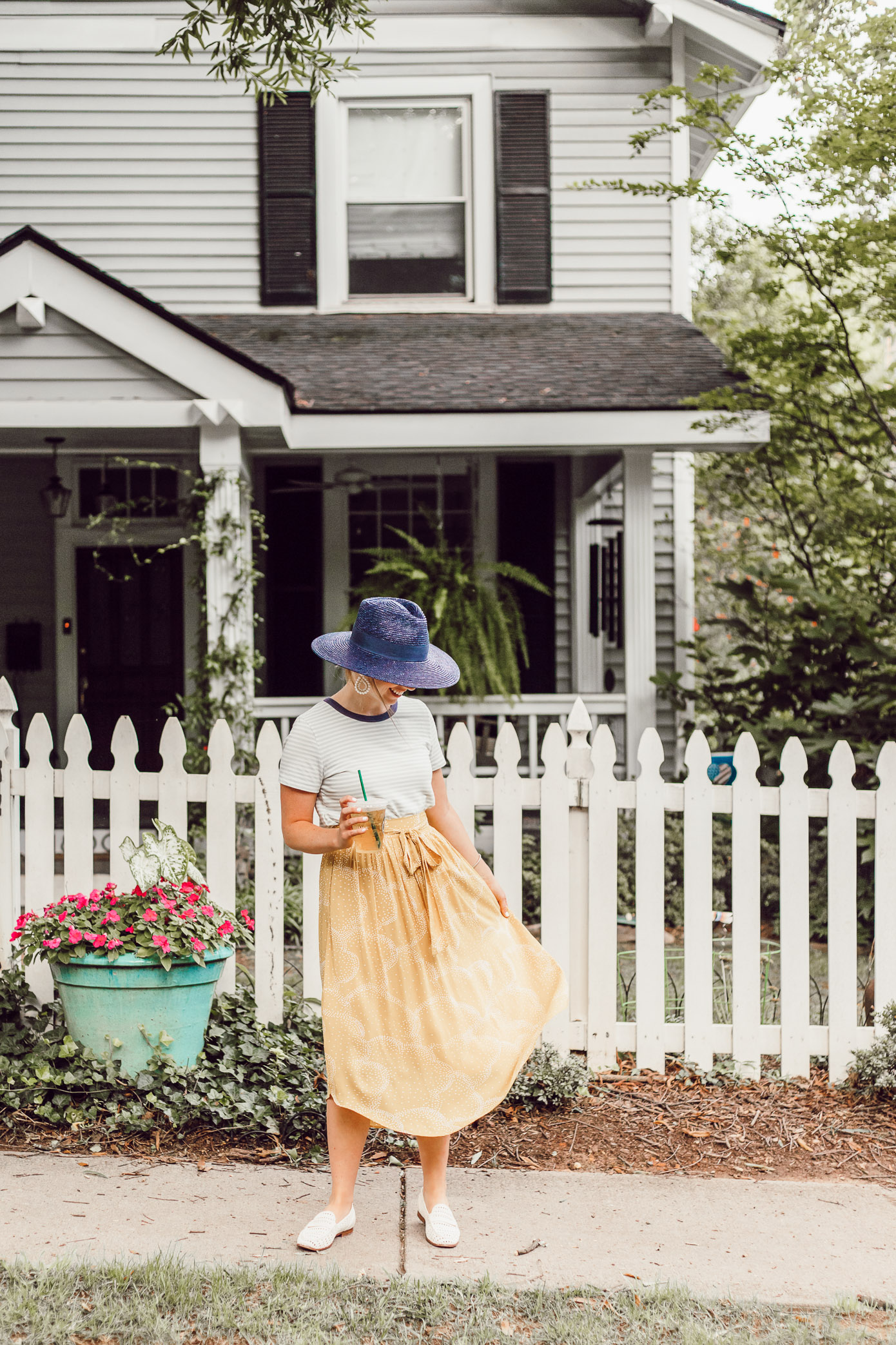 Yellow Midi Skirt for Late Summer, Early Fall | Late Summer Bucket List featured on Louella Reese Life & Style Blog