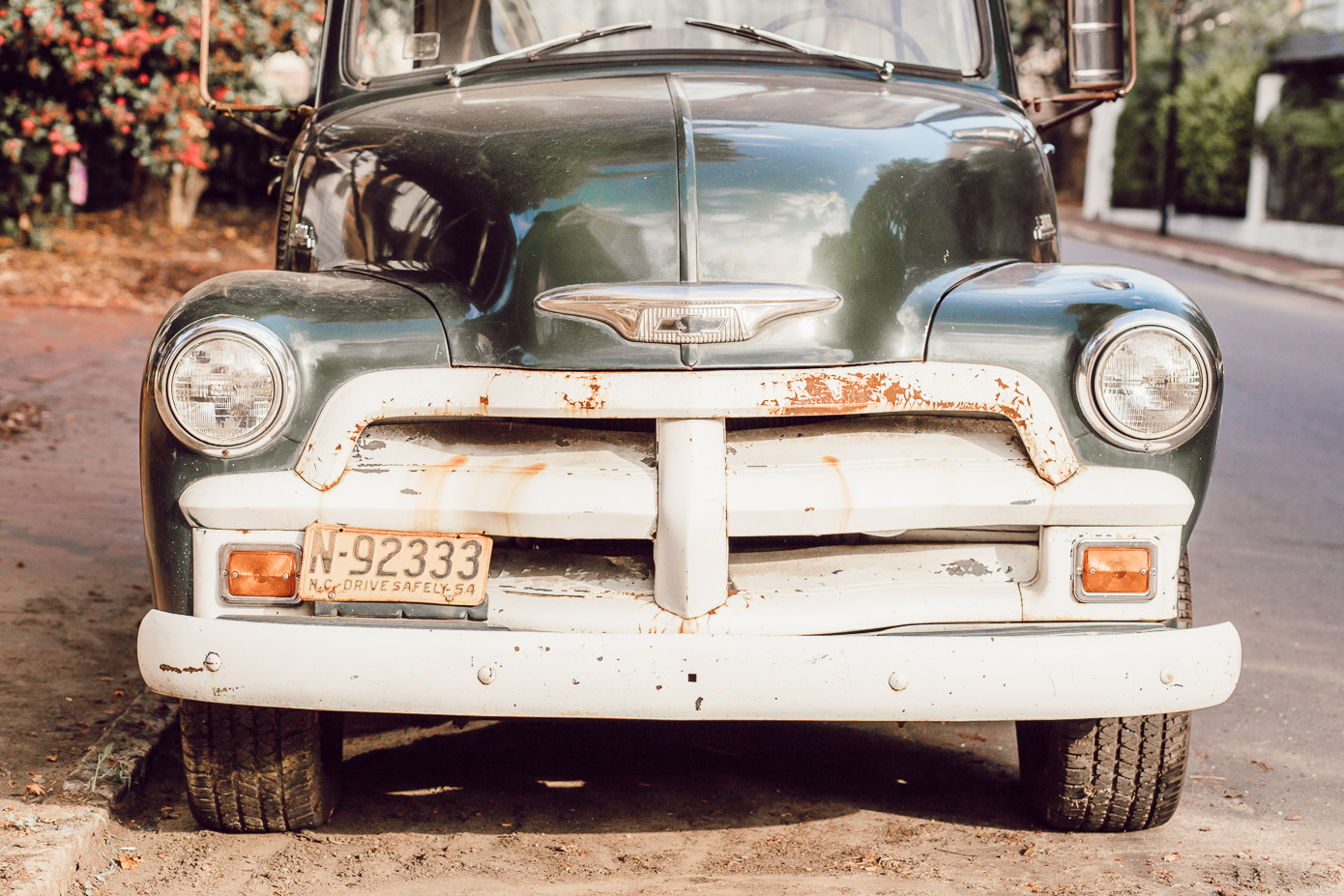 Vintage Green Chevy Truck featured on Louella Reese Blog