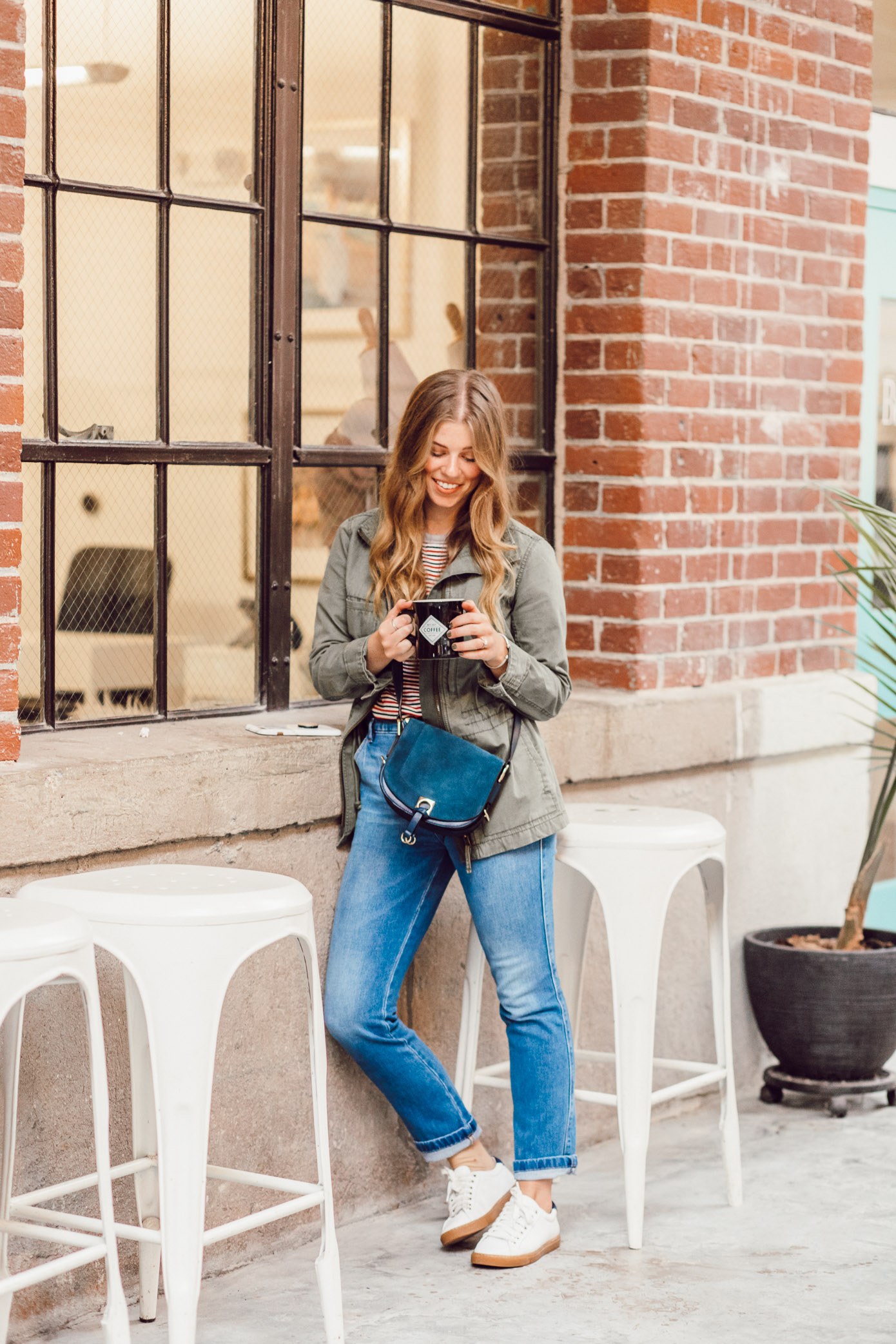 Most Instagrammable Charlotte Coffee Shops featured on Louella Reese | Madewell Fleet Jacket, Casual Fall Style
