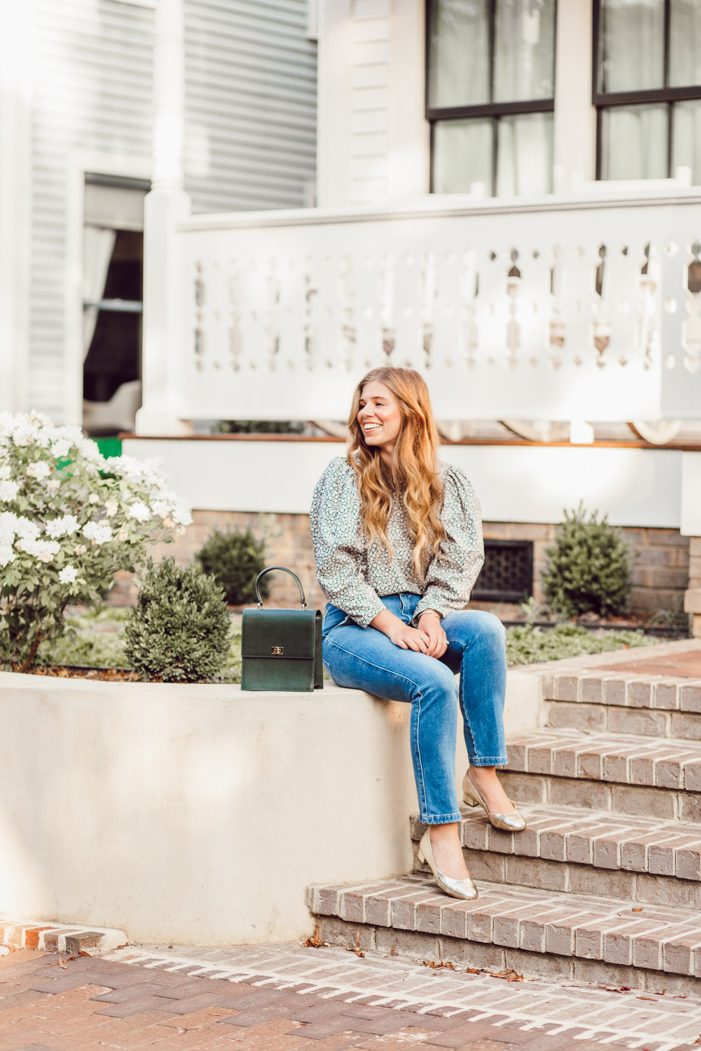 Frame Le Slender Straight Leg Jeans - Fall Statement Sleeves featured by popular Charlotte style blogger, Laura Leigh of Louella Reese