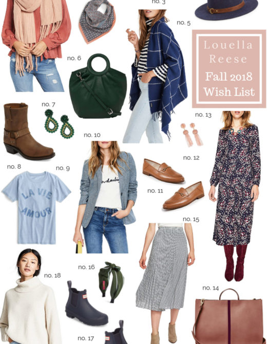 Louella Reese Fall 2018 Wish List | Fall Wardrobe Must Haves featured on Louella Reese