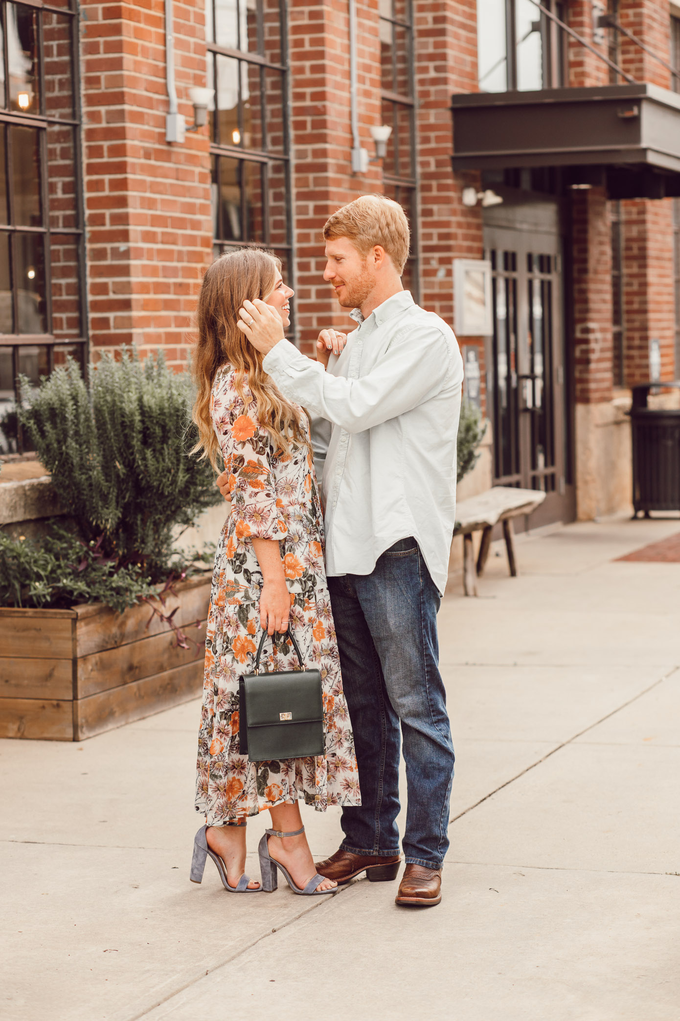 Fall Floral Midi Dress for Date Night | Date Night Beauty Tips featured on Louella Reese Blog