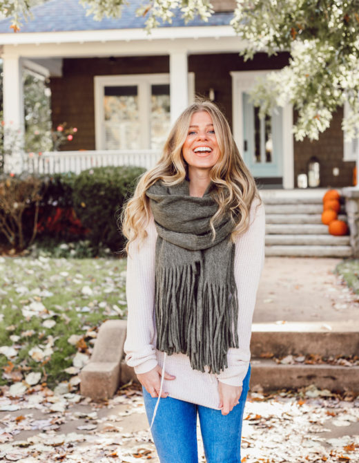 The BEST Oversized Scarves to Shop Now featured on Louella Reese | Olive Green Scarf