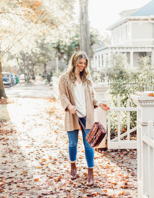 Casual Thanksgiving Outfit Inspiration | Casual Sweater Blazer featured on Louella Reese